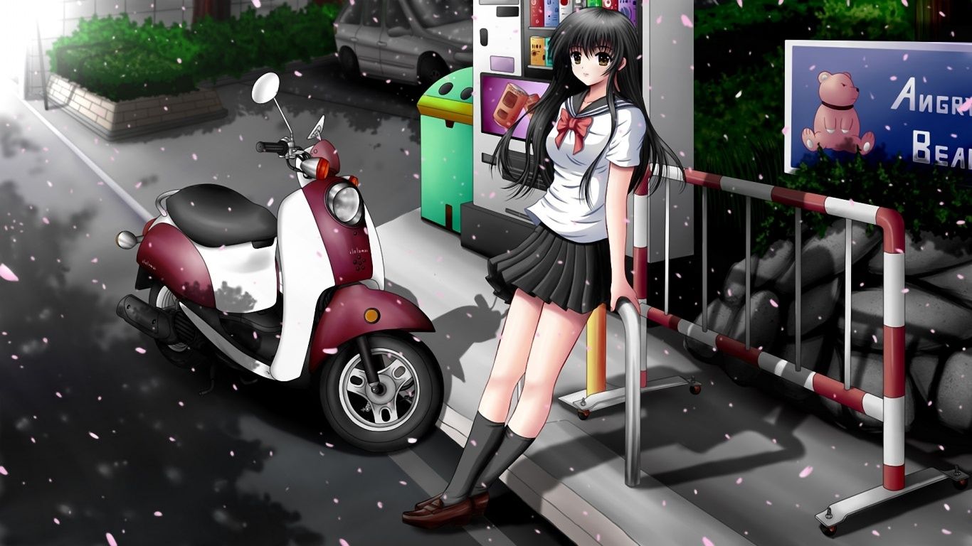 Scooter Anime Girl Wallpaper