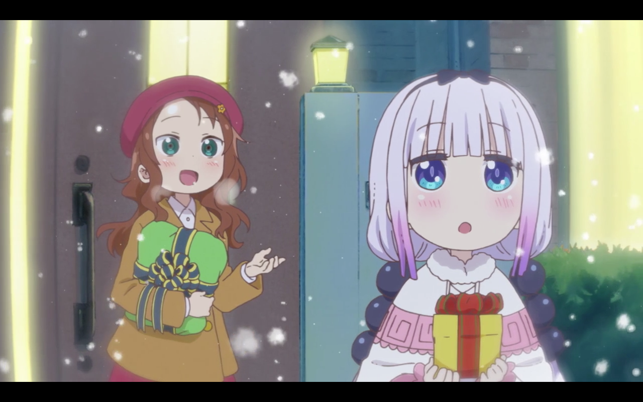 Kanna Kamui, Riko Saikawa.. Kobayashi San Chi No Maid Dragon.. 1x10. Miss Kobayashi's Dragon Maid, Christmas Dragon, Anime