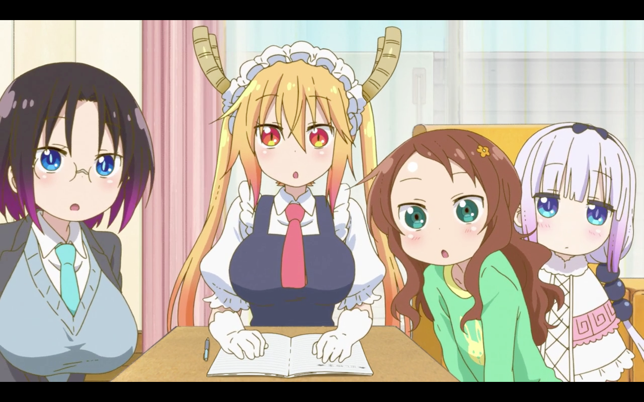 Kanna Kamui, Tohru, Elma, Riko Saikawa.. Kobayashi San Chi No Maid Dragon.. 1x10. Miss Kobayashi's Dragon Maid, Anime, Kobayashi San