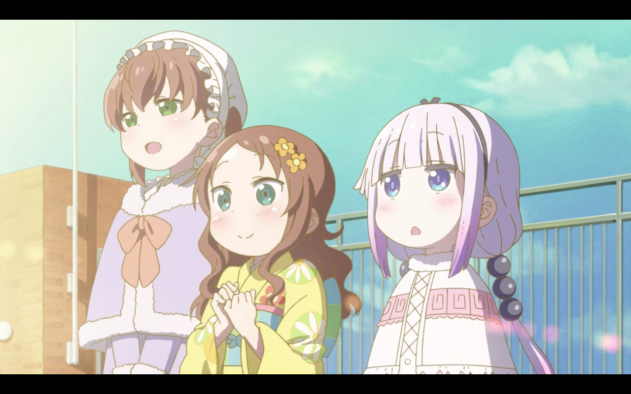 Kanna Kamui, Riko Saikawa, Georgie Saikawa.. Kobayashi San Chi No Maid Dragon.. 1x11