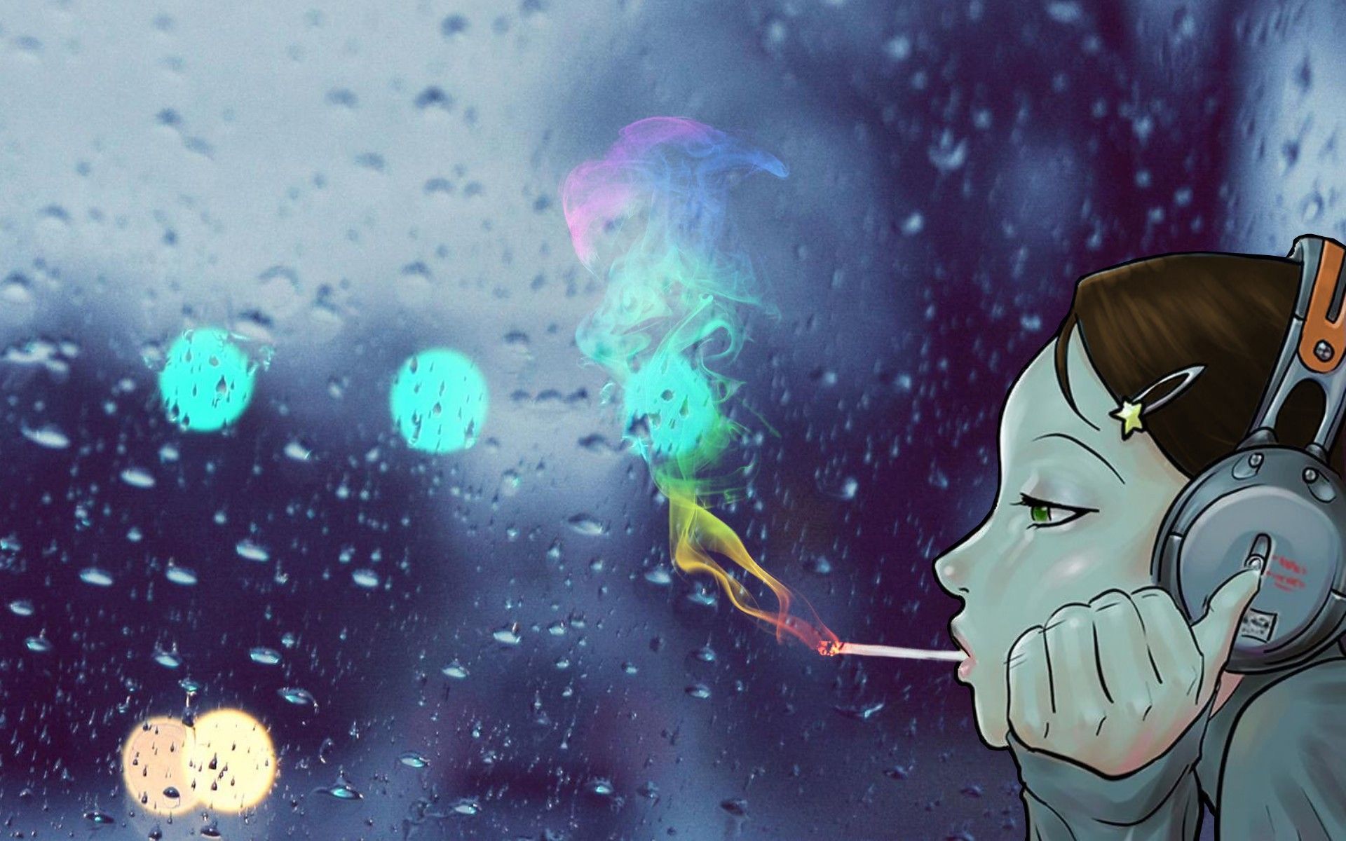 Anime Girl Smoking Wallpaper