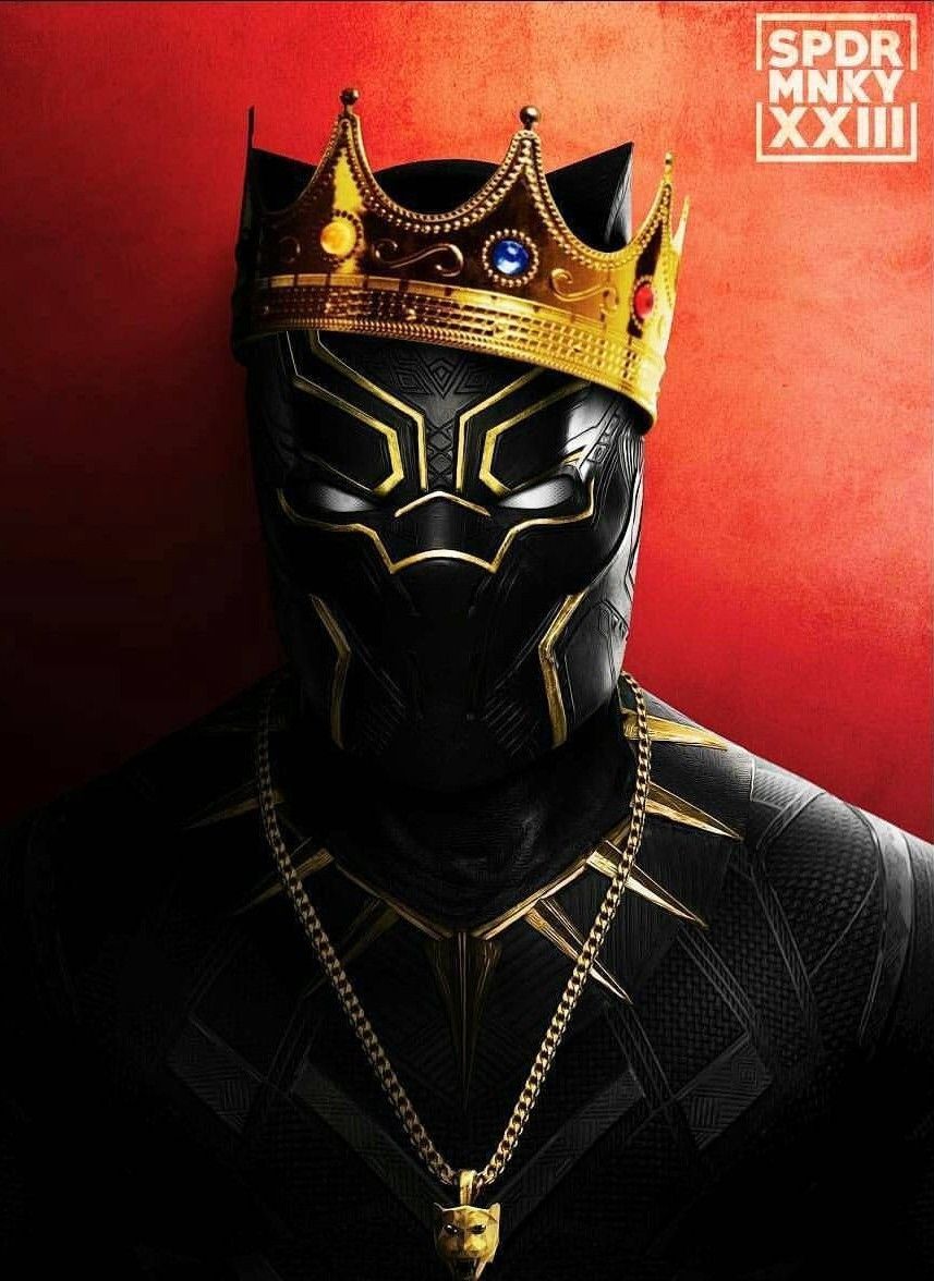 Crowned MCU Black Panther Art. Black panther marvel, Black panther king, Panther art