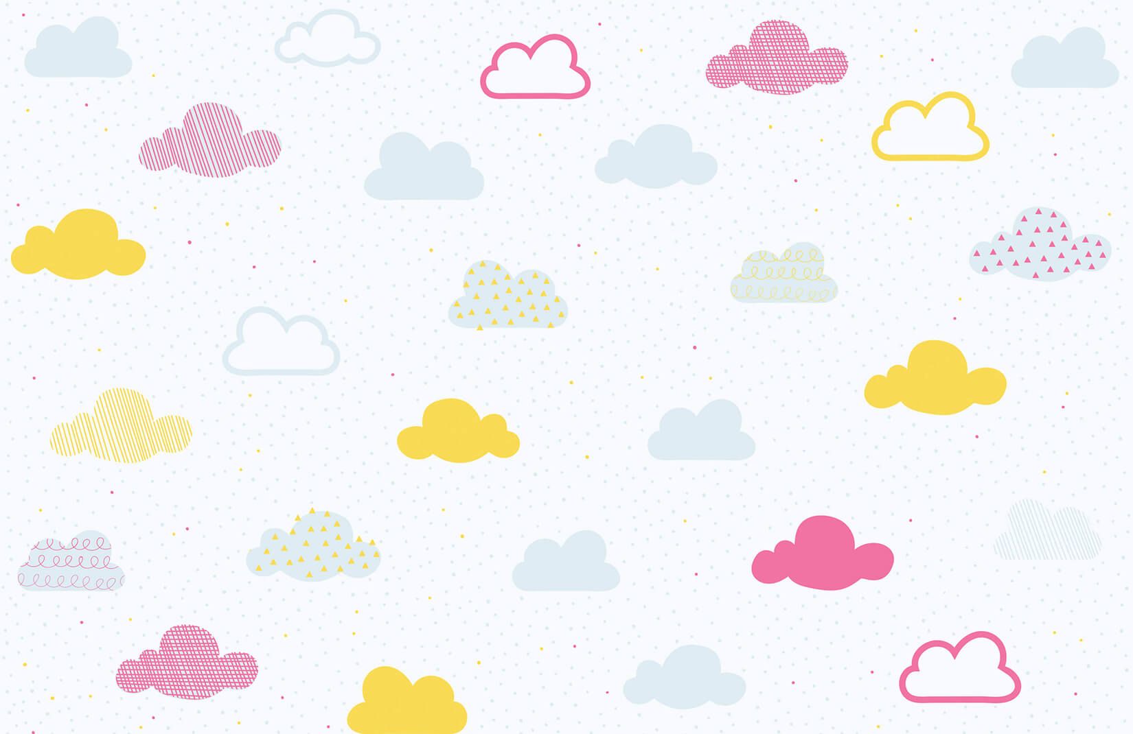 Bright Pastel Cloud Pattern Wallpaper .muralswallpaper.com