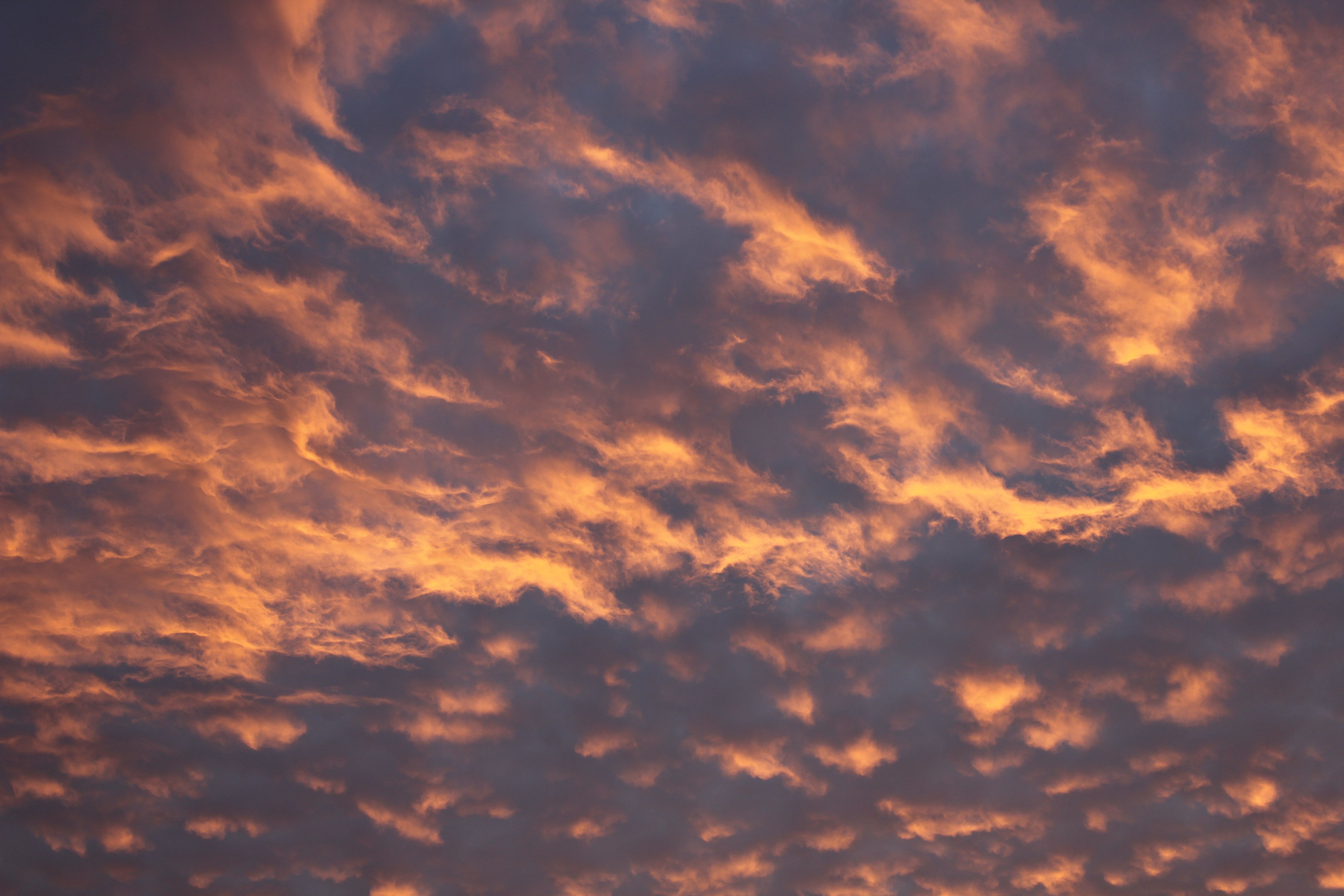 Download wallpaper 5184x3456 sky, clouds, evening, pink, yellow, atmospheric HD background