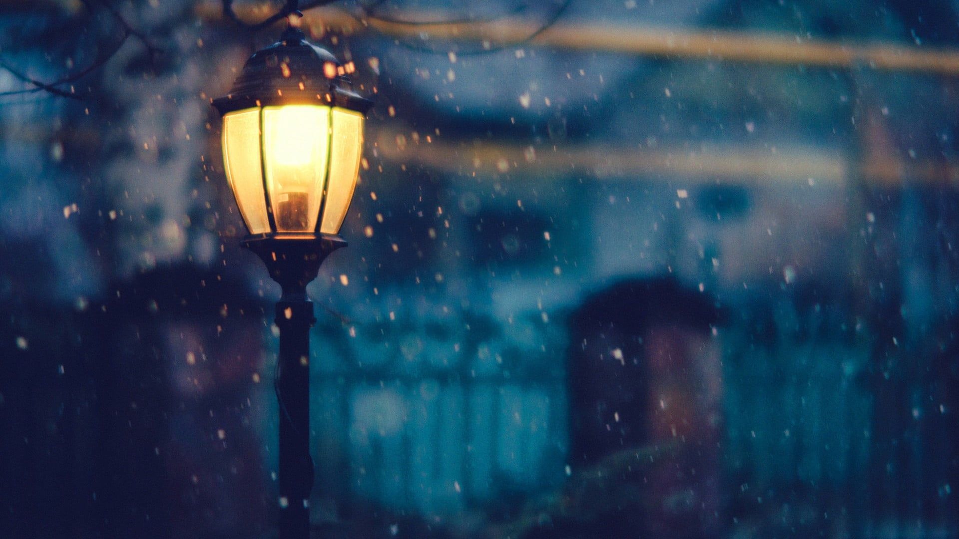 black lamp post #urban #snow #lantern #nature street light #night #winter #snowflakes #emotion #blur. Winter wallpaper hd, Winter snow wallpaper, Winter wallpaper