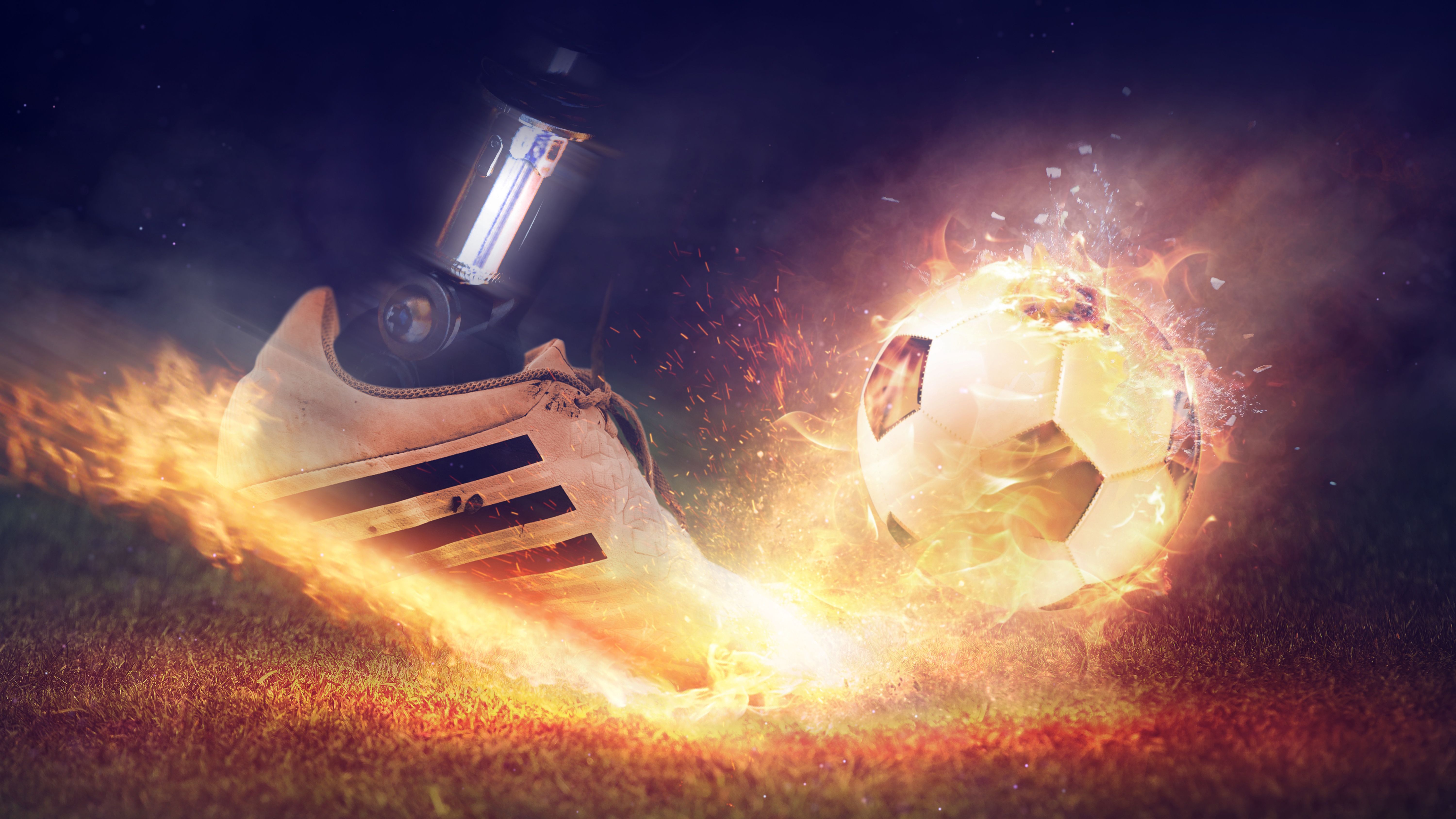 Football Fire Shoe 4K Wallpaper