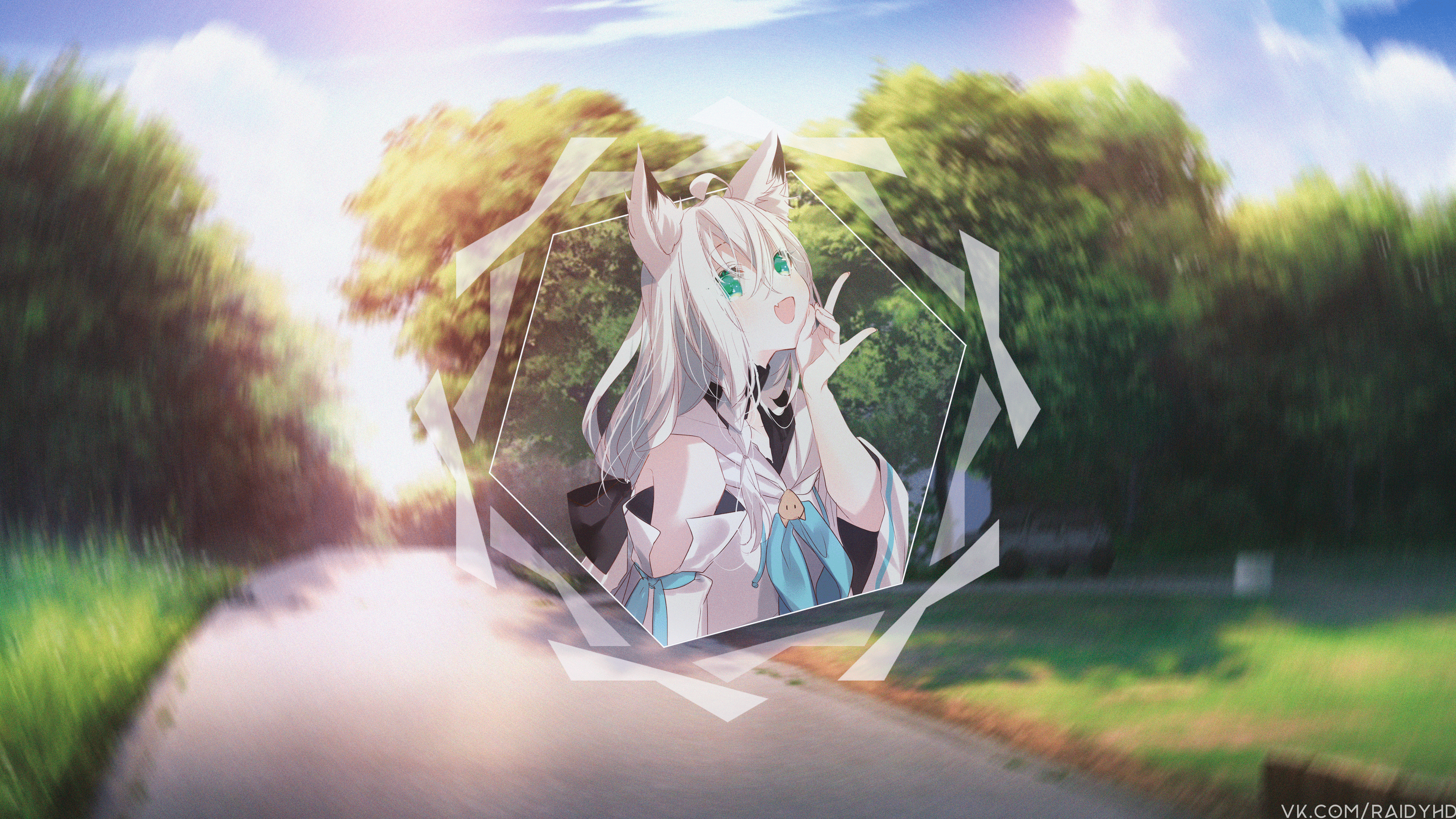 Anime Girls Anime Picture In Picture Shirakami Fubuki Wallpaper:3840x2160