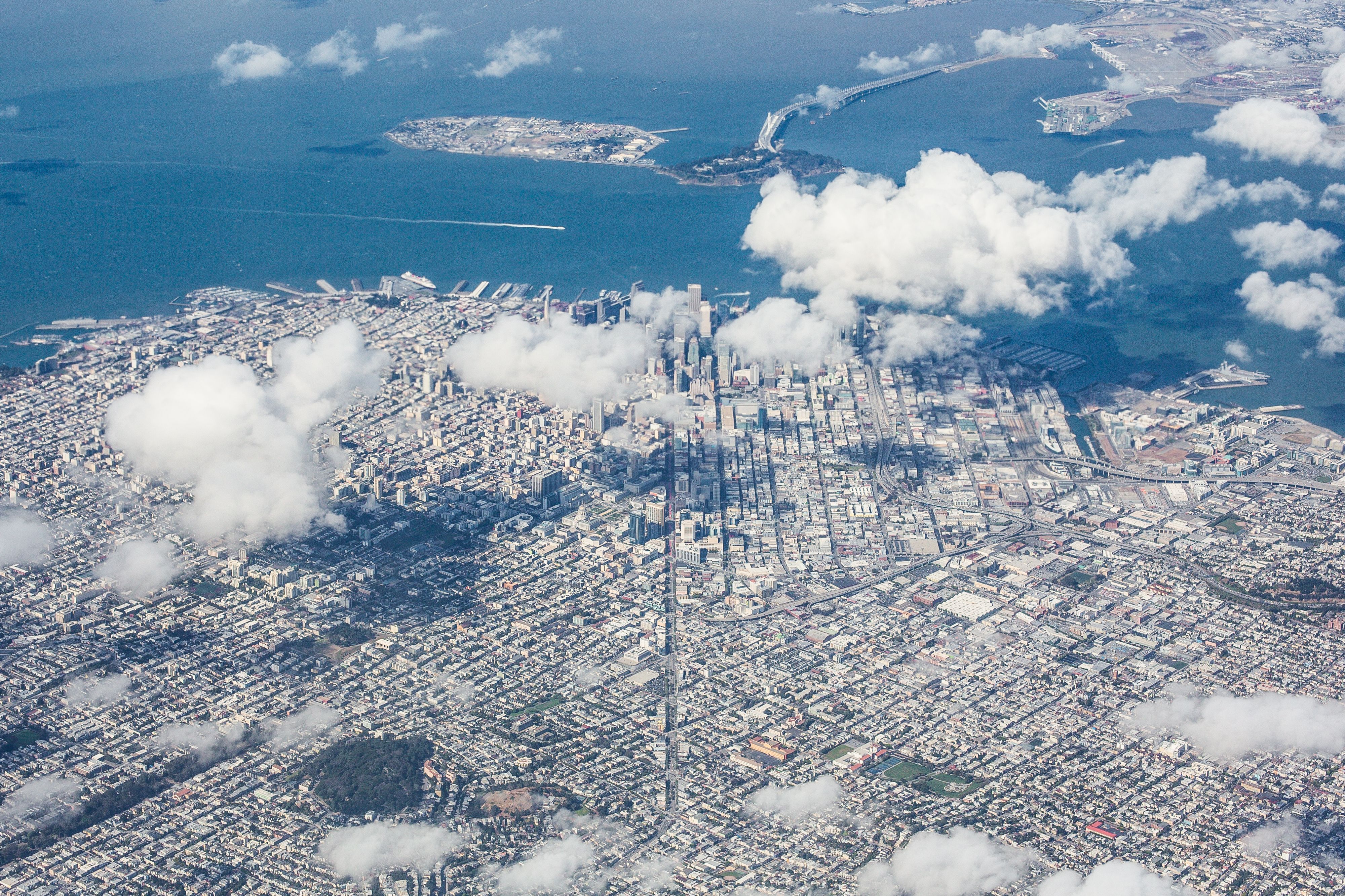 Aerial View of San Francisco Bay Area, California Free