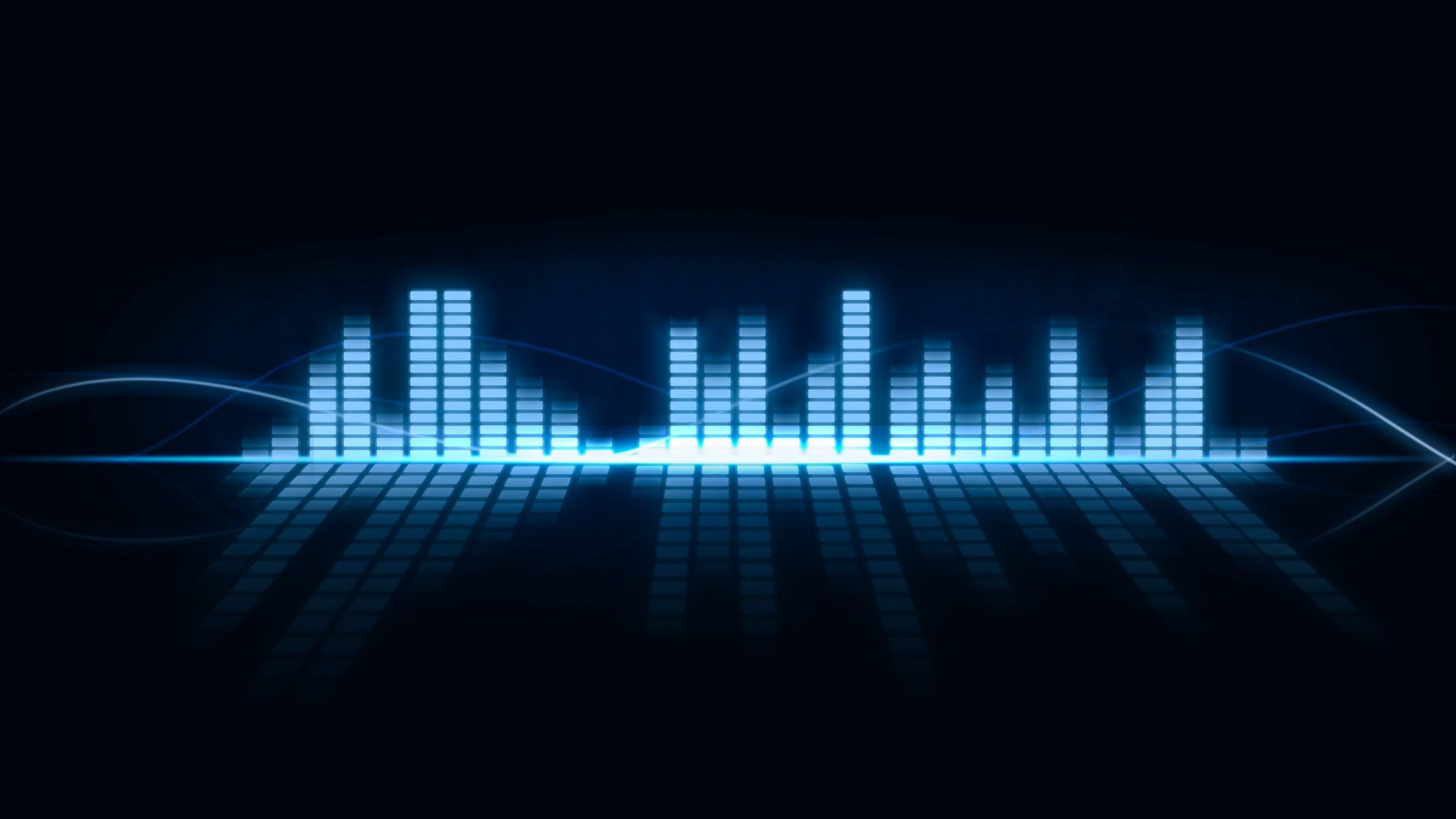 Equaliser Music Bar Blue 4K Wallpaper