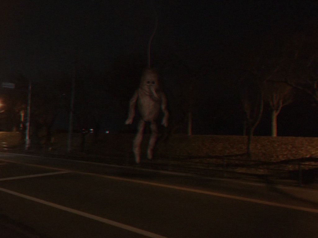 Walking home after the bar closes, you look up and see a figure standing across the street, looking at you. He's wearing som. Creepy image, Creepy art, Scary art