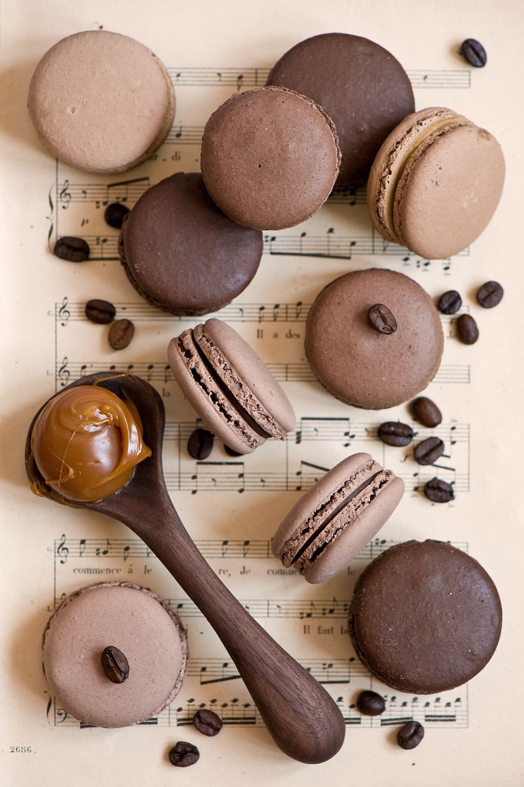 Chocolate macarons. Food, Coffee macaron, Macarons