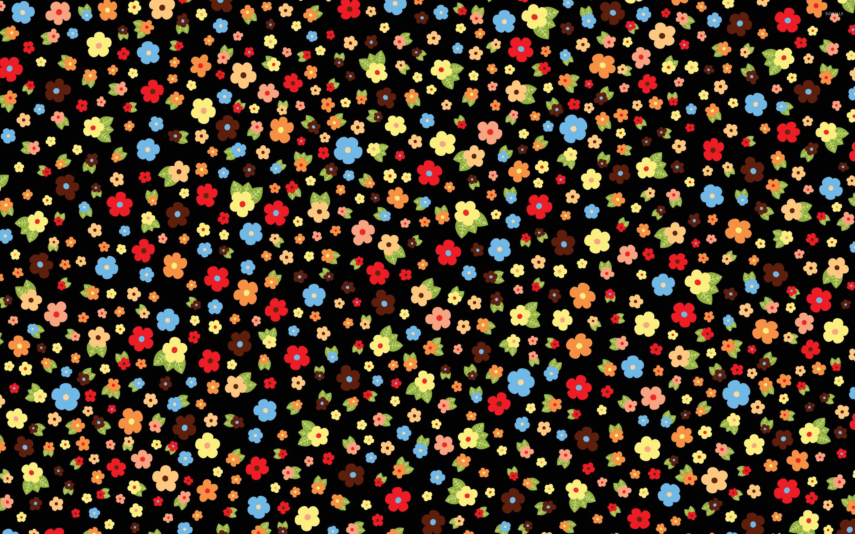 Multicolored daisy pattern wallpaper Art wallpaper