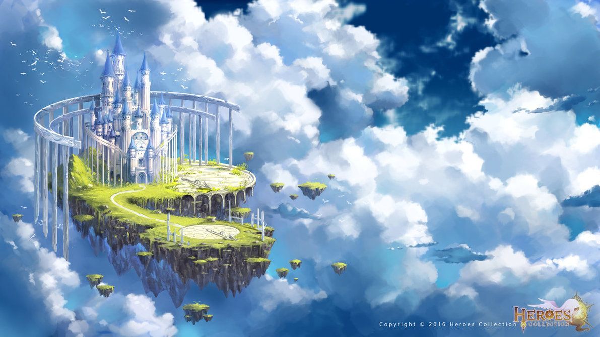 sky castle. Fantasy art landscapes, Castle painting, Fantasy landscape
