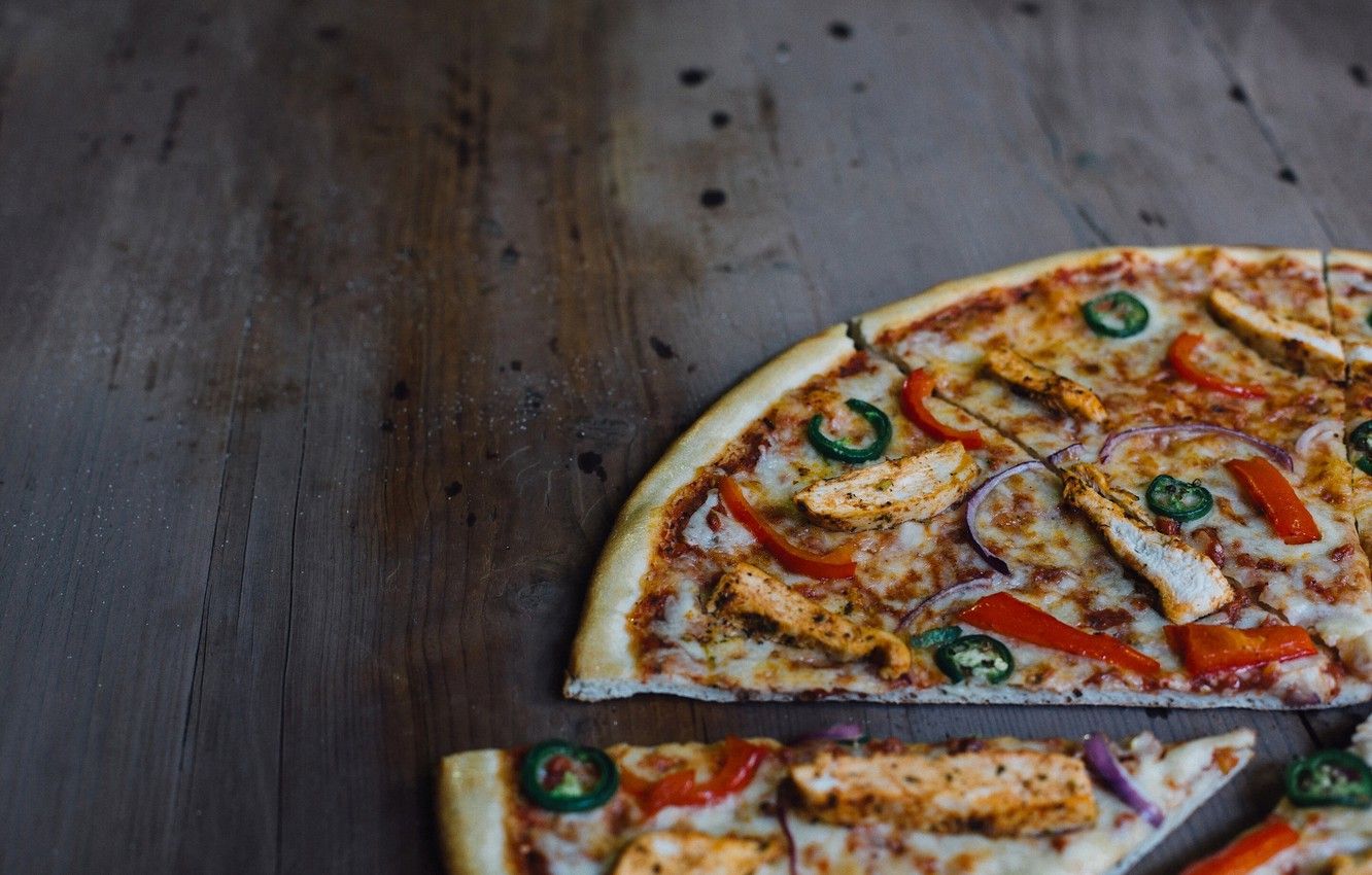 Wallpaper macro, pizza, slice image for desktop, section еда