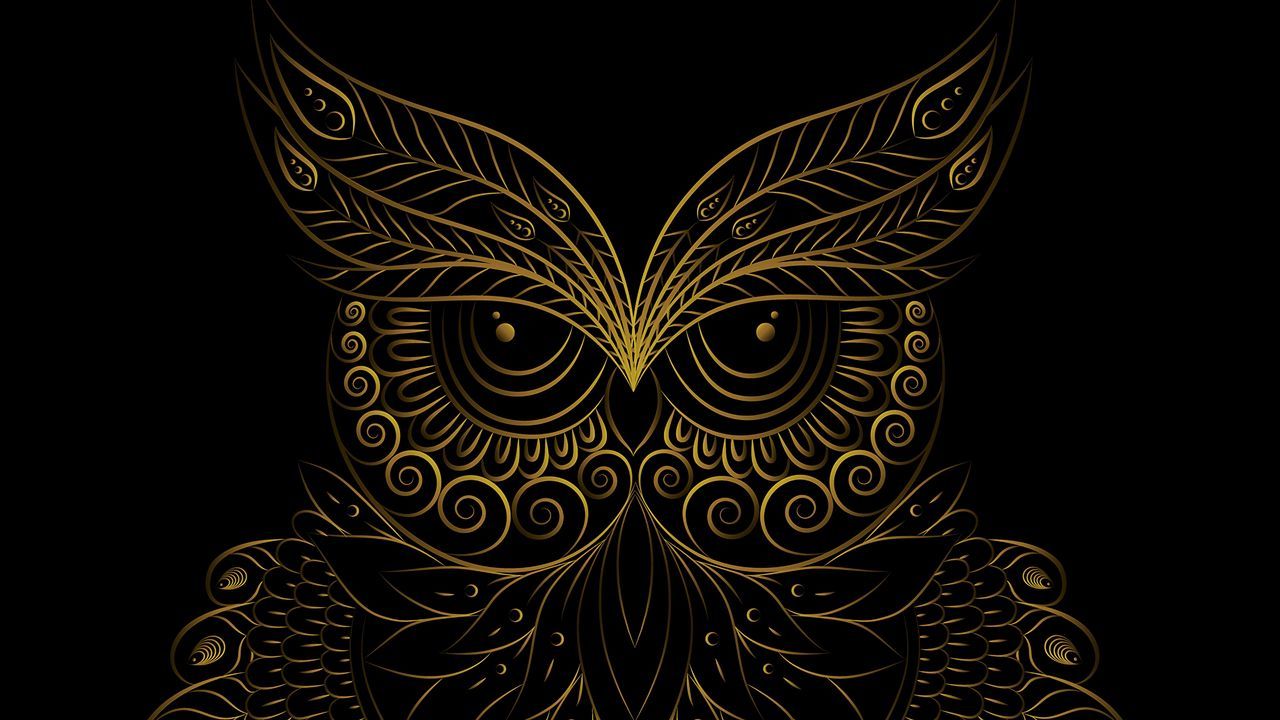 Download wallpaper 1280x720 owl, bird, pattern, art hd, hdv, 720p HD background