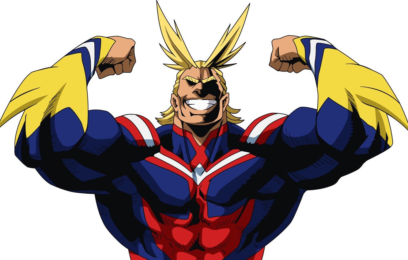 Photo Wallpaper Smile, Anime, Blonde, Hero, Pose, Manga, Hero Academia All Might