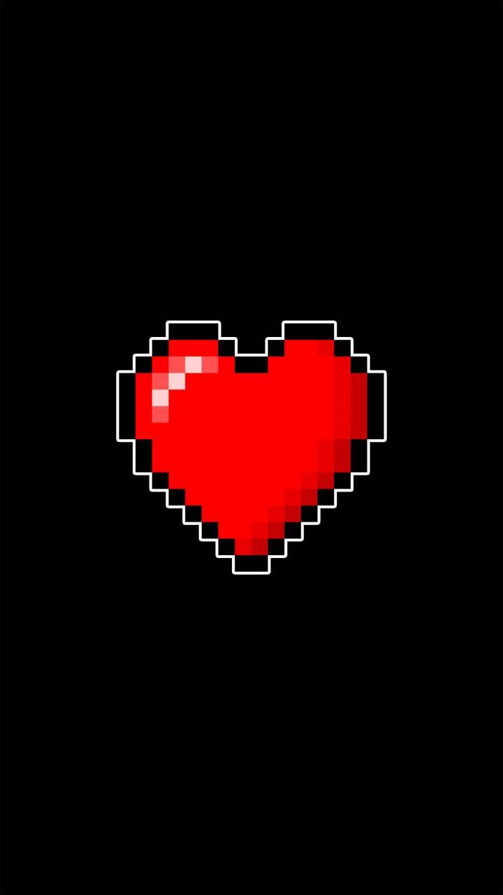 Heart pixel 8 bits wallpaper