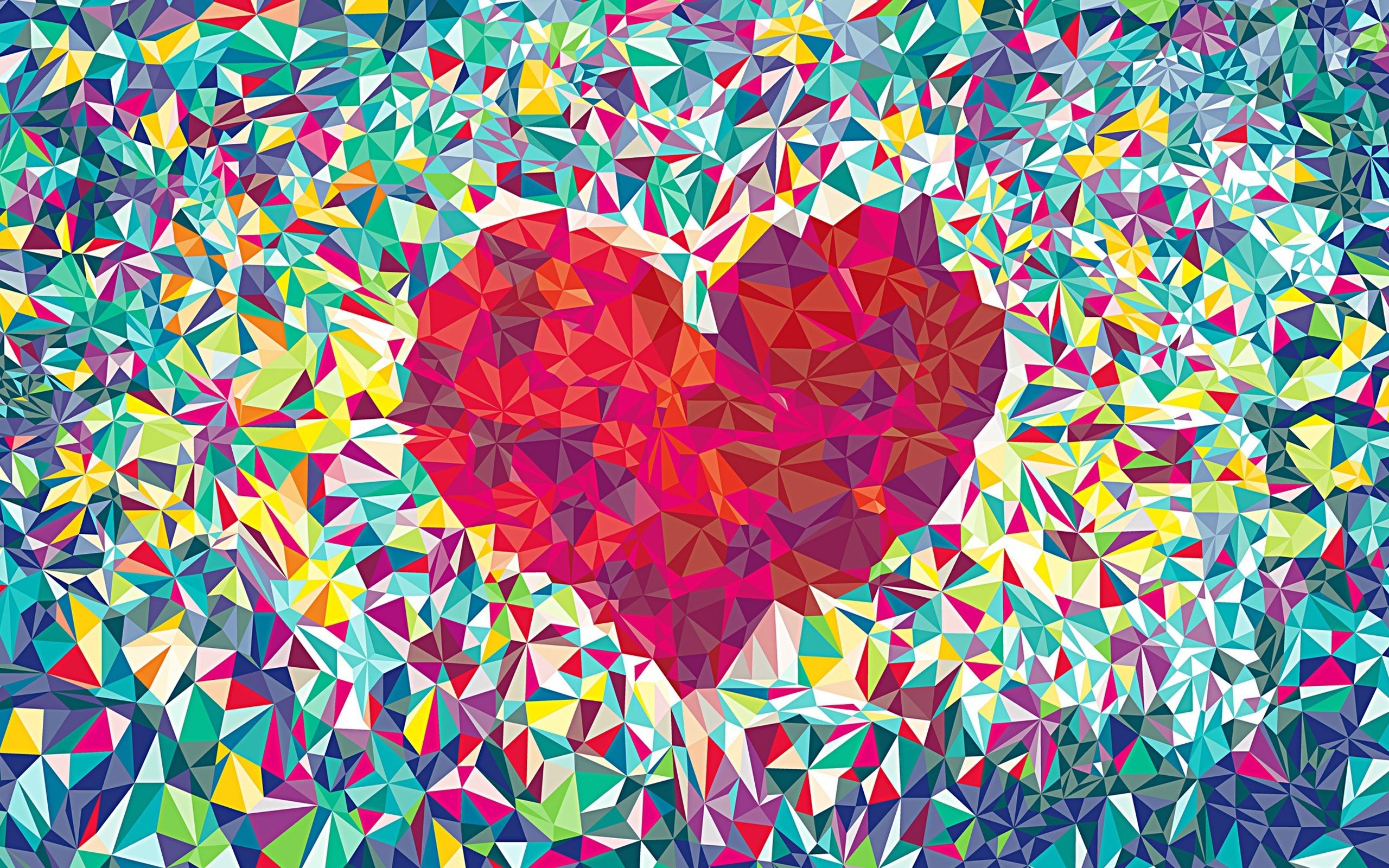 Pixel Heart Love Abstruct Wallpaper 2560×1600. Abstract HD Wallpaper