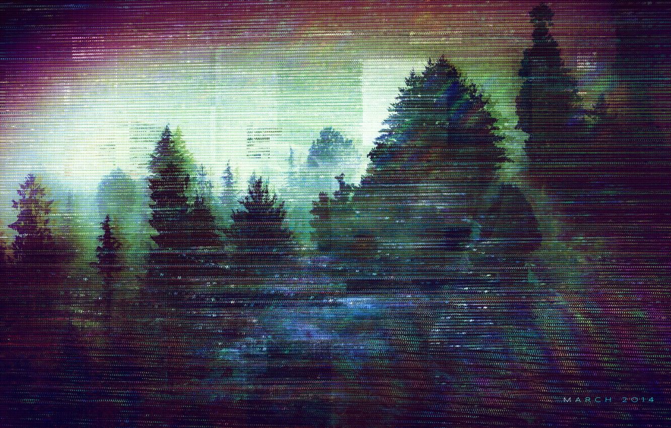 Wallpaper forest, Sad, glitch, glitch image for desktop, section стиль