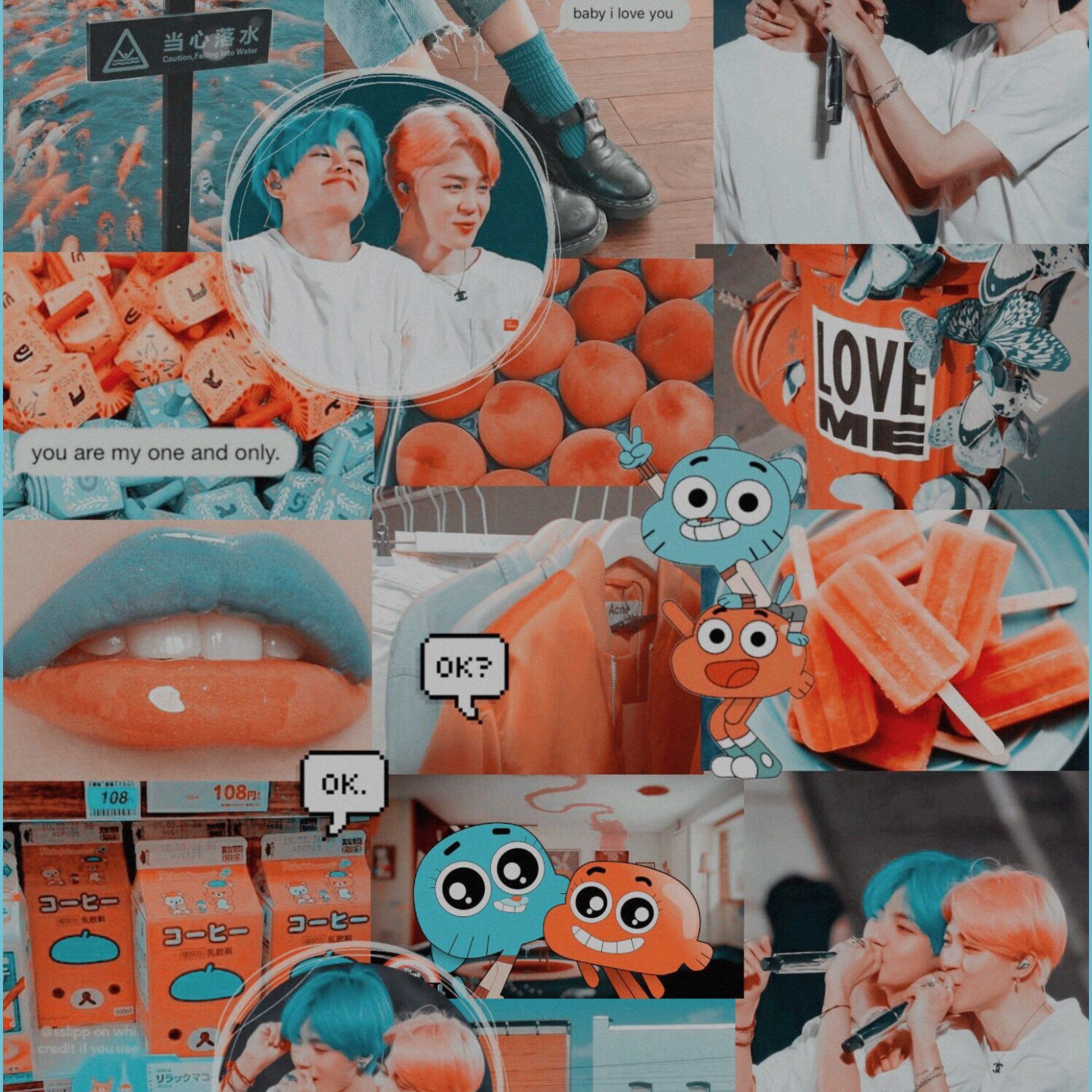 vmin Jimin taehyung v wallpaper bts lockscreen darwin gumball