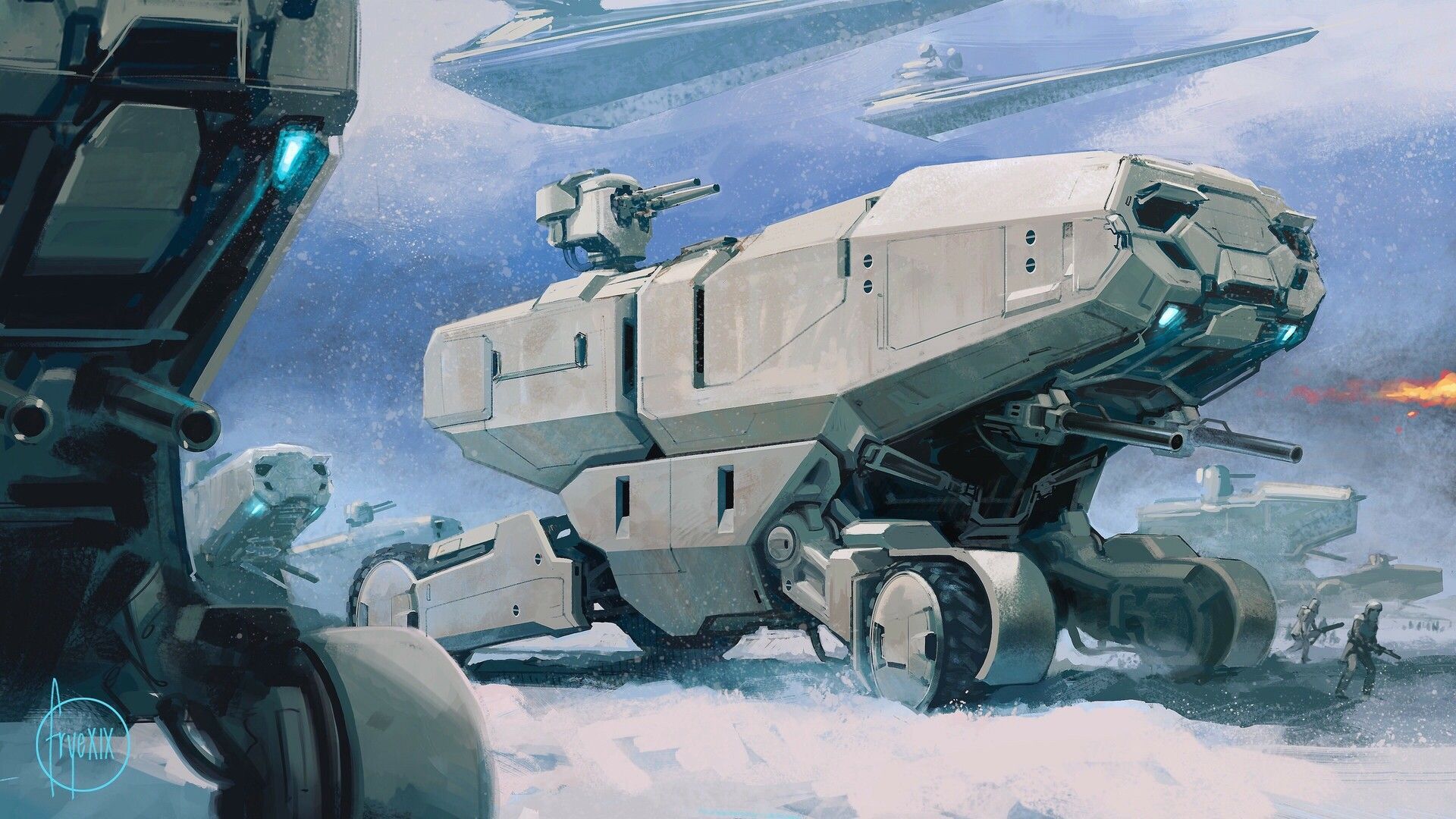 Winter Offensive. Sullust. Imperial ST BT And Troopers. By John FryeIllustration Design Created For Agorapode. Star Wars Tank, Star Wars Ships, Star Wars Trooper