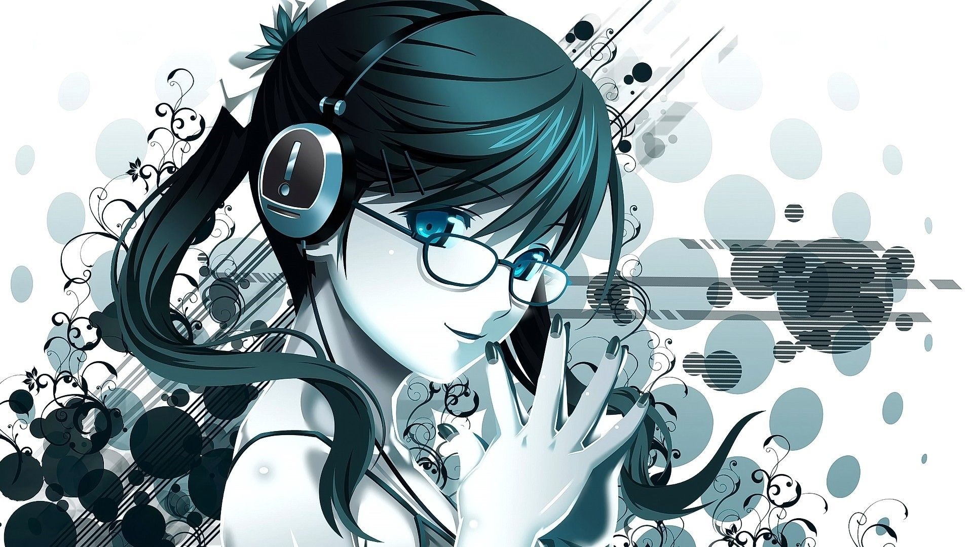 Anime Girl with Glasses Wallpaper