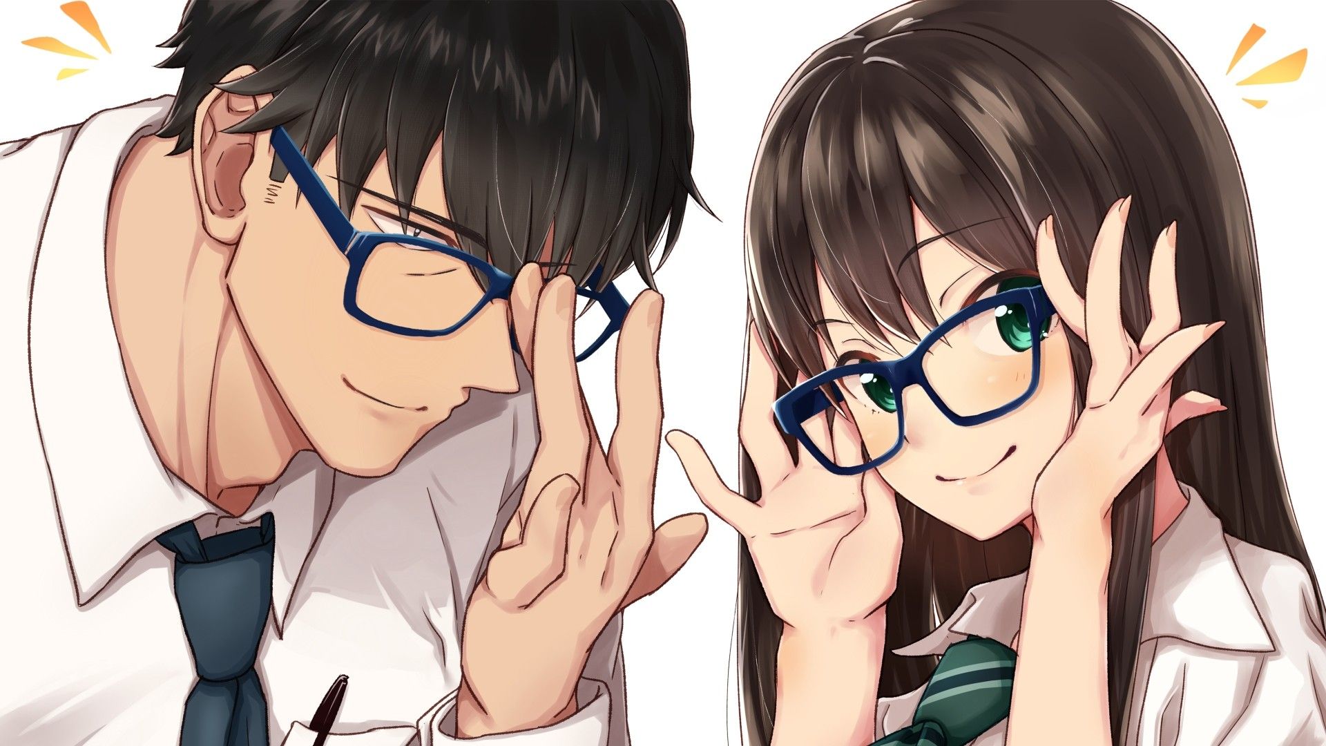 Anime Guy with Glasses Wallpaper
