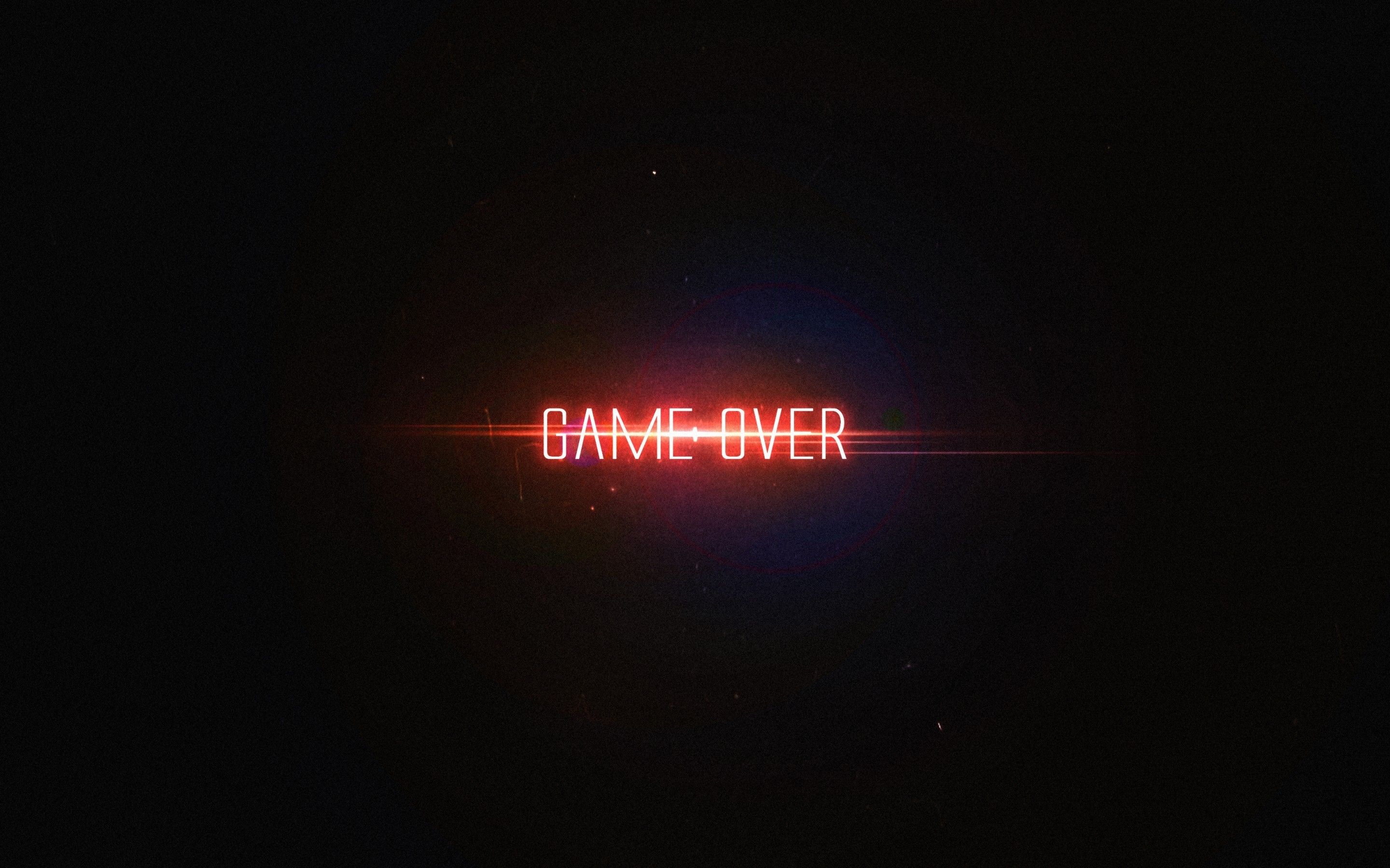 Download 2880x1800 Game Over, Neon Style, End Game Text Wallpaper for MacBook Pro 15 inch