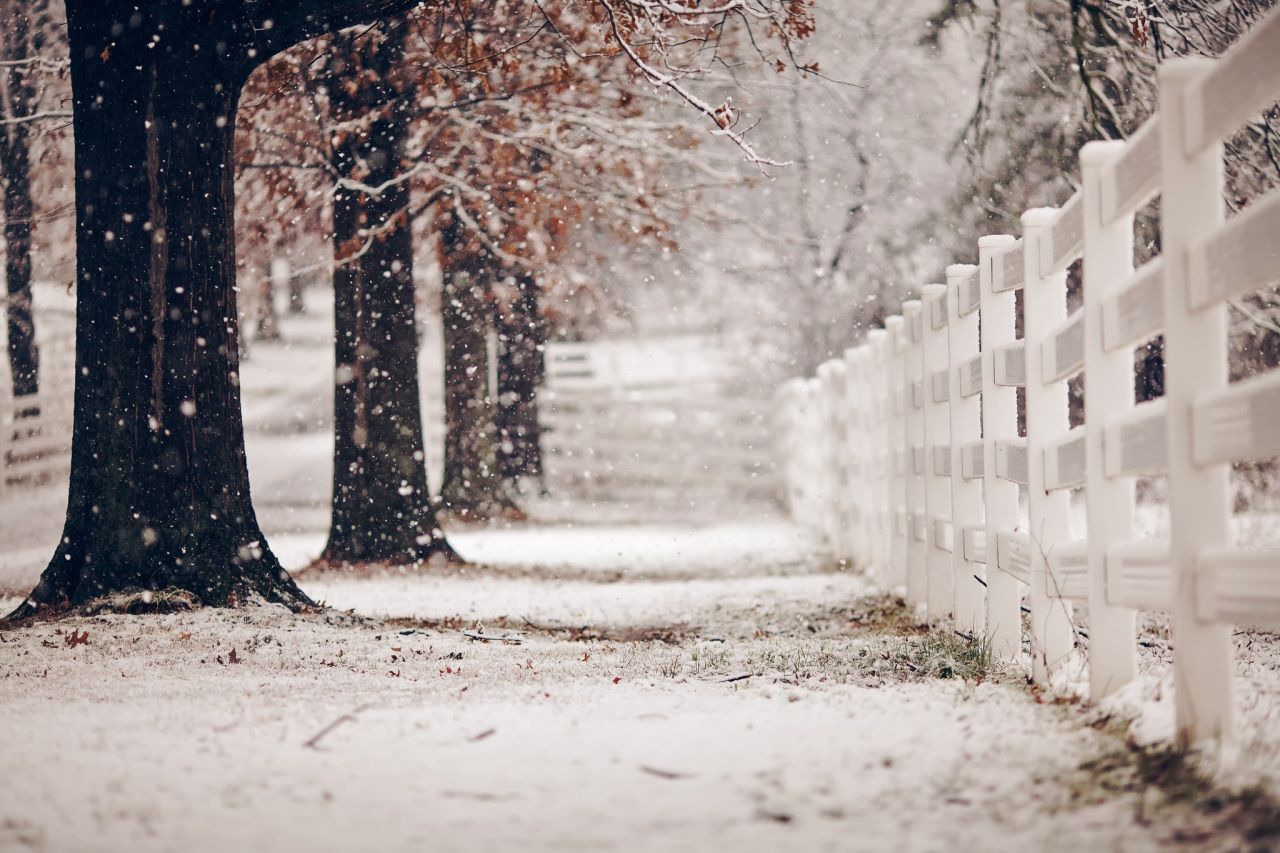Wallpaper Winter Street Fence Snow Trees Nature Image Download. Winter scenery, Winter nature, Nature image