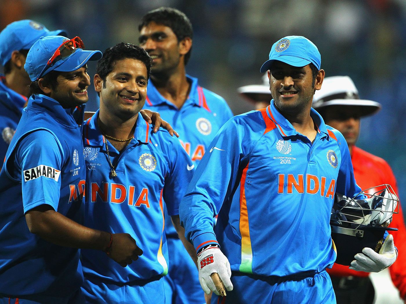 There was plenty to smile about for India as Piyush Chawla's four wickets gave them victory. Photo. ICC Cricket World Cup 2011