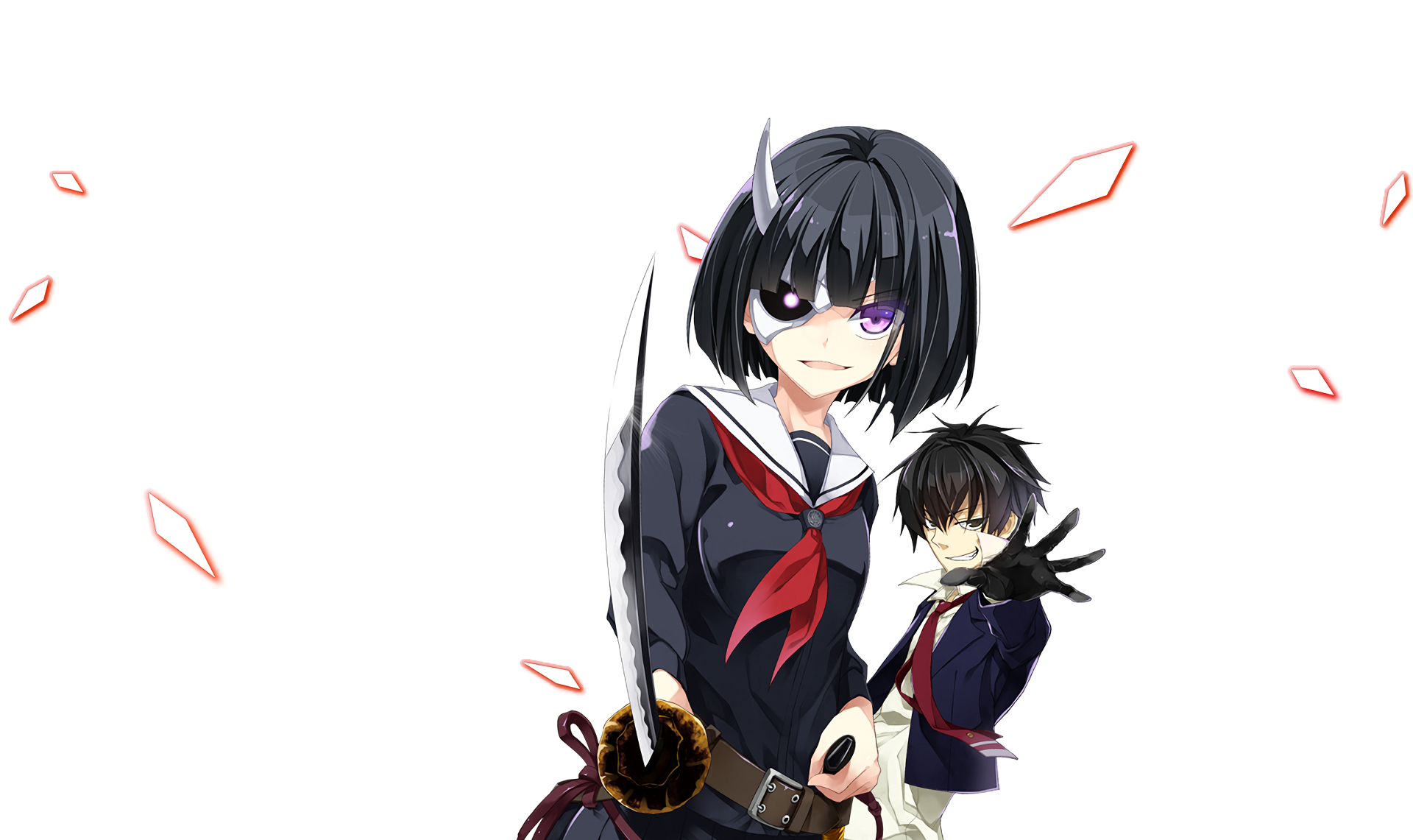 Busou Shoujo Machiavellianism Onigawara Rin Nomura Fud Sword Katana Wallpaper:1920x1141