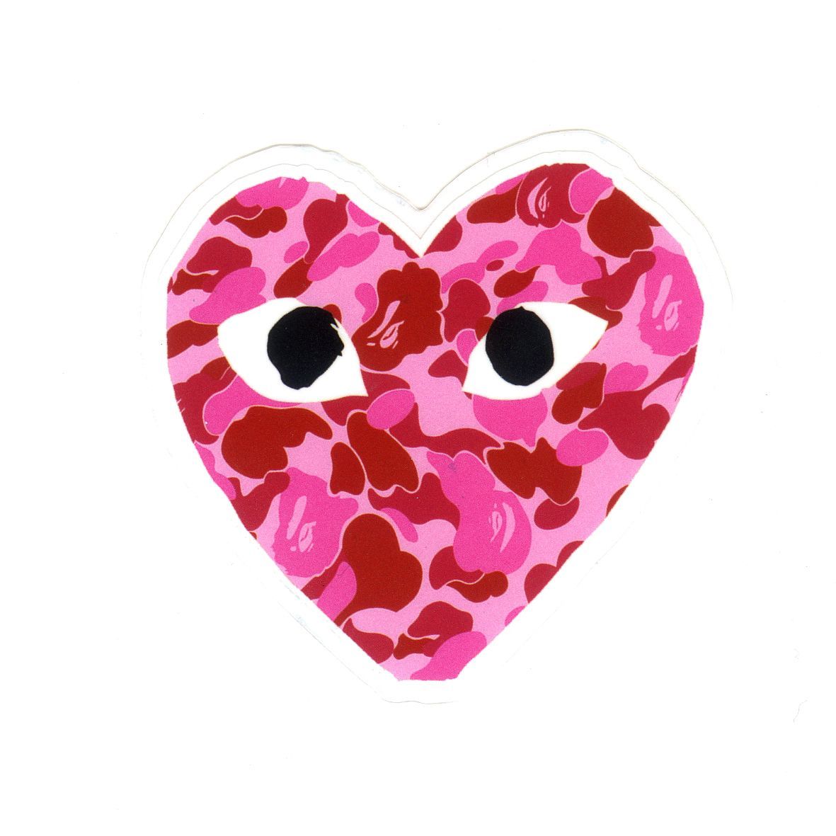 comme des garcons x A Bathing Ape Pink Camo, Height 7 cm, decal sticker. Bape wallpaper iphone, Picture collage wall, Cute wallpaper