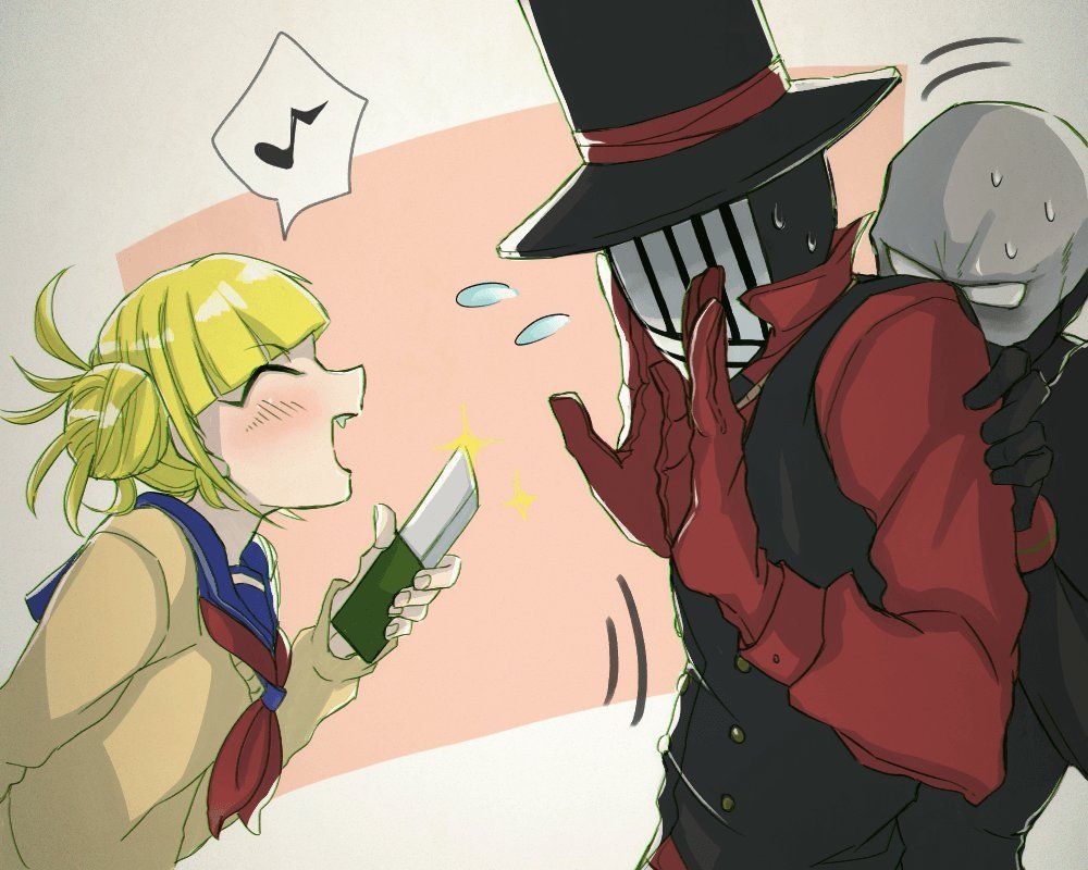 Boku No Hero Academia.. Himiko Toga.. Mr. Compress Atsuhiro Sako.. Twice Jin Bubaigawara. Hero Academia Characters, Hero, My Hero Academia Memes