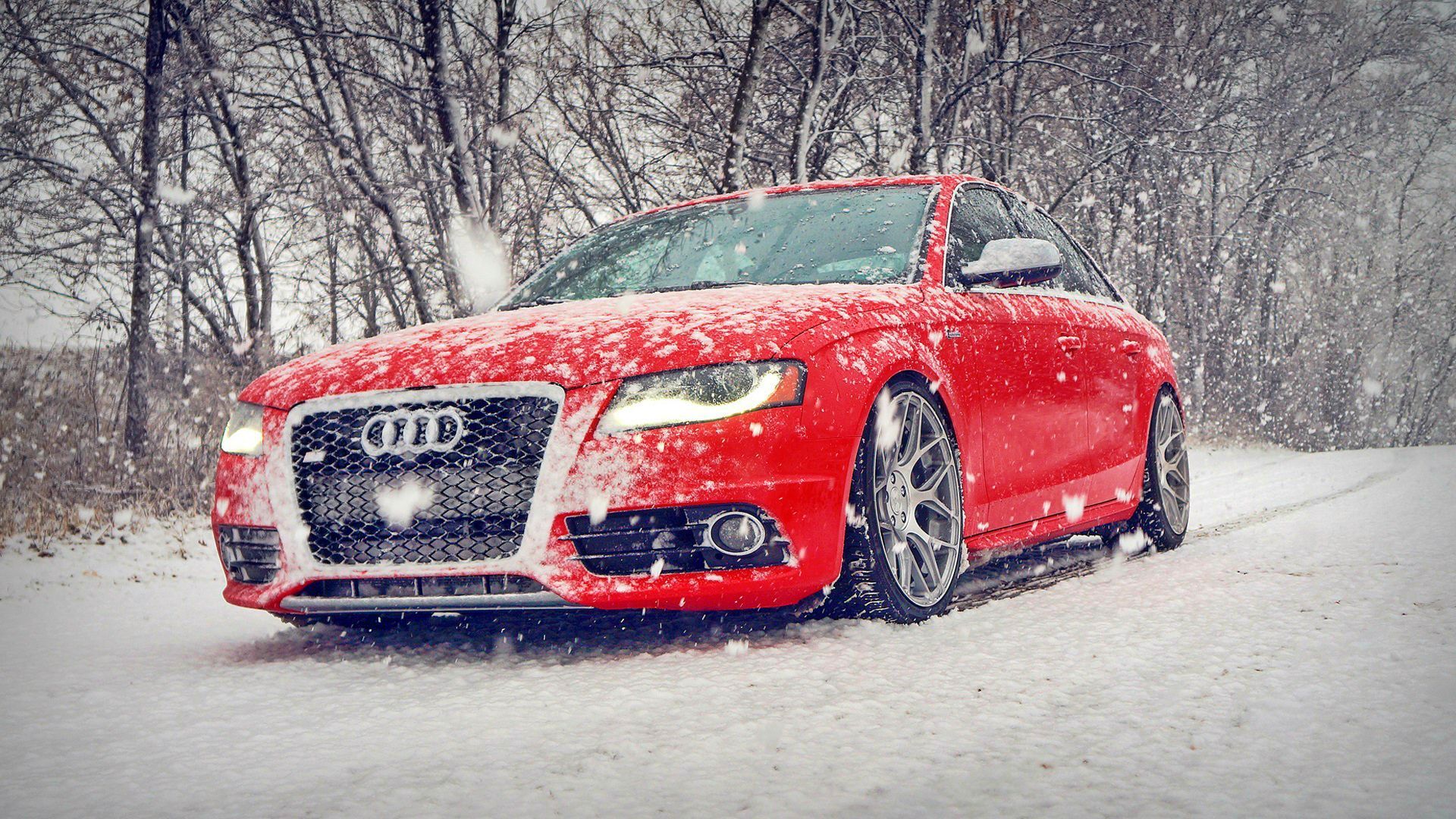 HD Red Audi S4 in Snow Winter Wallpaper Desktop Wallpaper. Audi s Red audi, Audi
