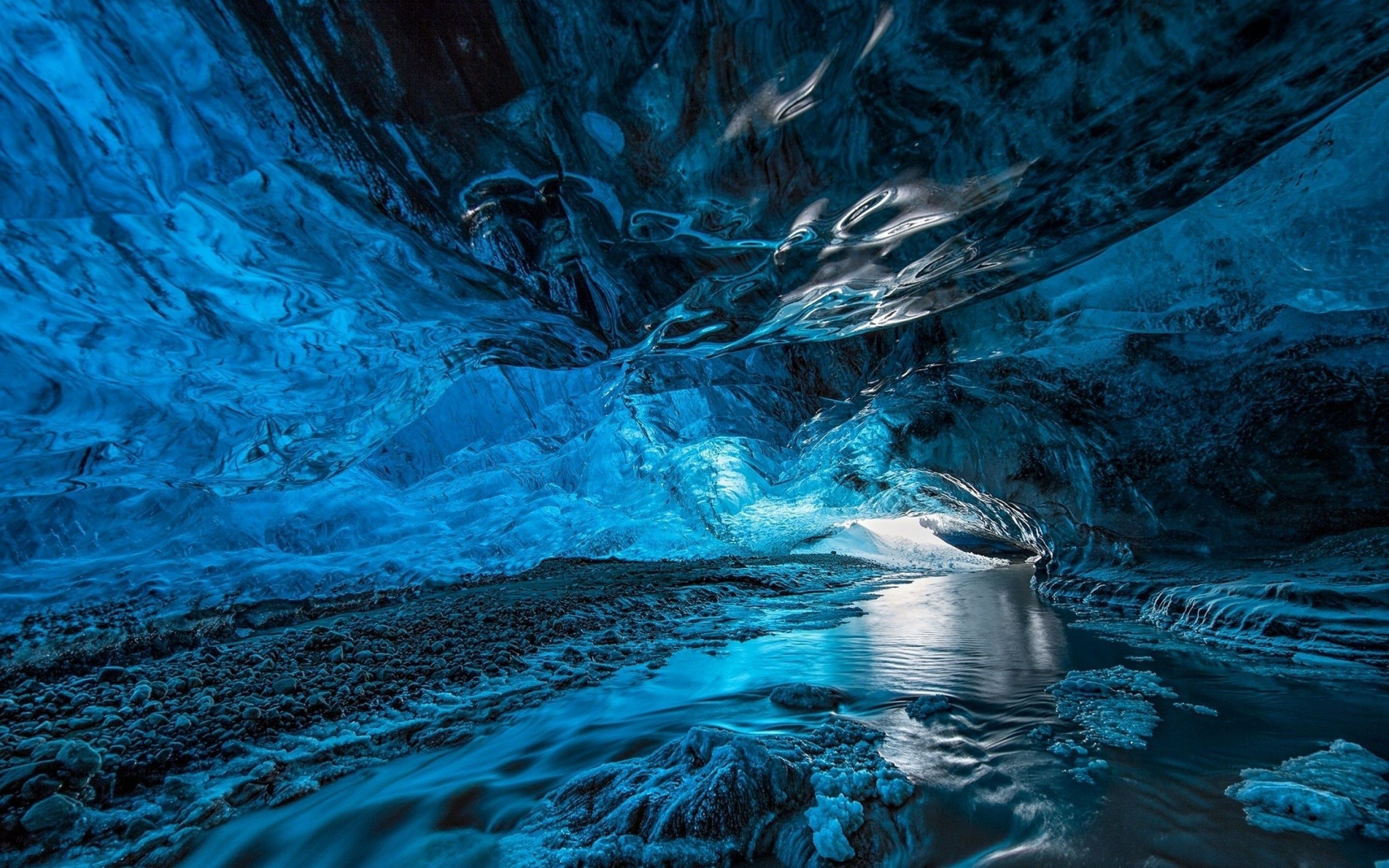 Download 2880x1800 Cave, Ice, Water, Winter Wallpaper for MacBook Pro 15 inch