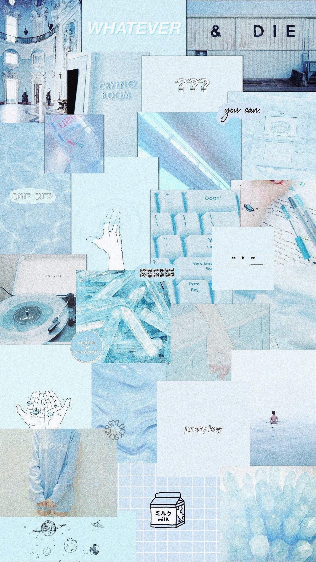 Blue aesthetic collage wallpaper. Blue aesthetic pastel, Blue wallpaper iphone, Aesthetic wallpaper