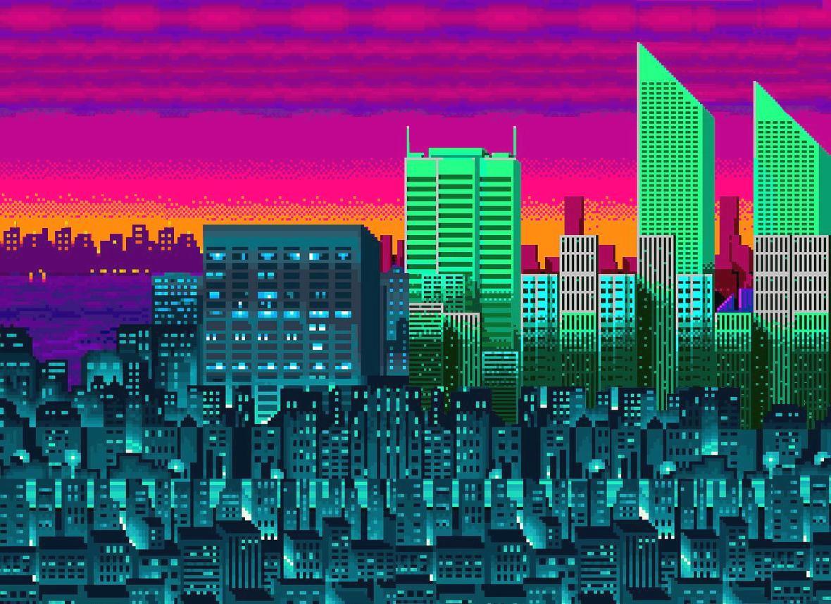 Download Dark City In Aesthetic Pixel Art Wallpaper  Wallpaperscom