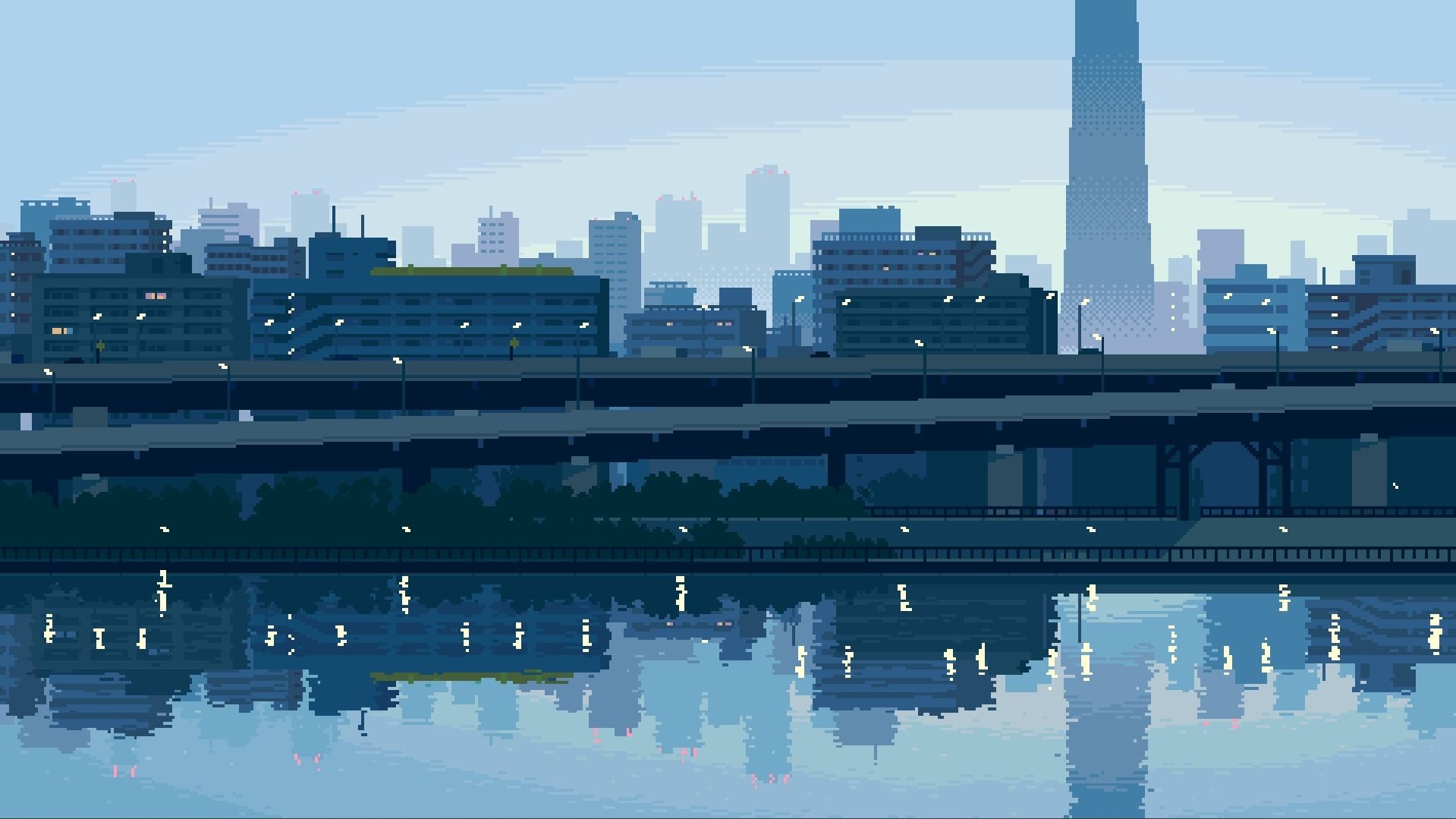 Pixel City Pixel Sunset HD wallpaper  Pxfuel