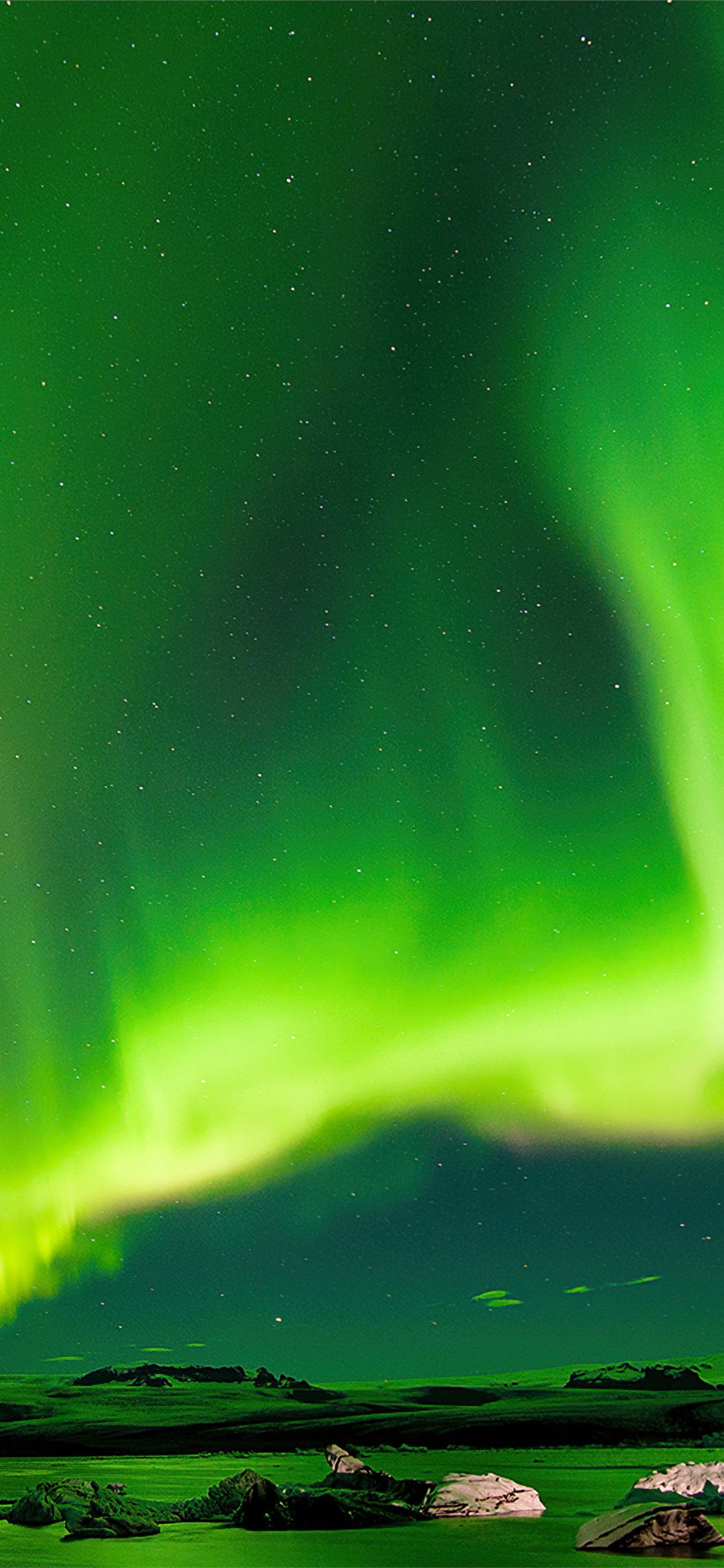 aurora green bliss 4k iPhone X Wallpaper Free Download