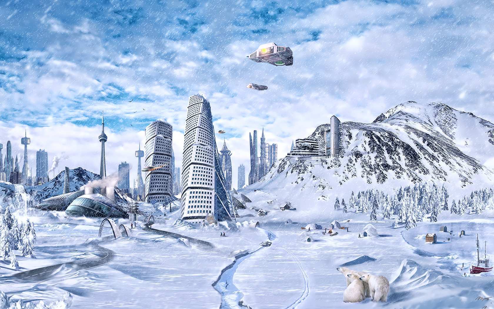 Free download Download Fantasy Winter City Wallpaper [1680x1050] for your Desktop, Mobile & Tablet. Explore Winter in the City Wallpaper. Winter in the City Wallpaper, Snow