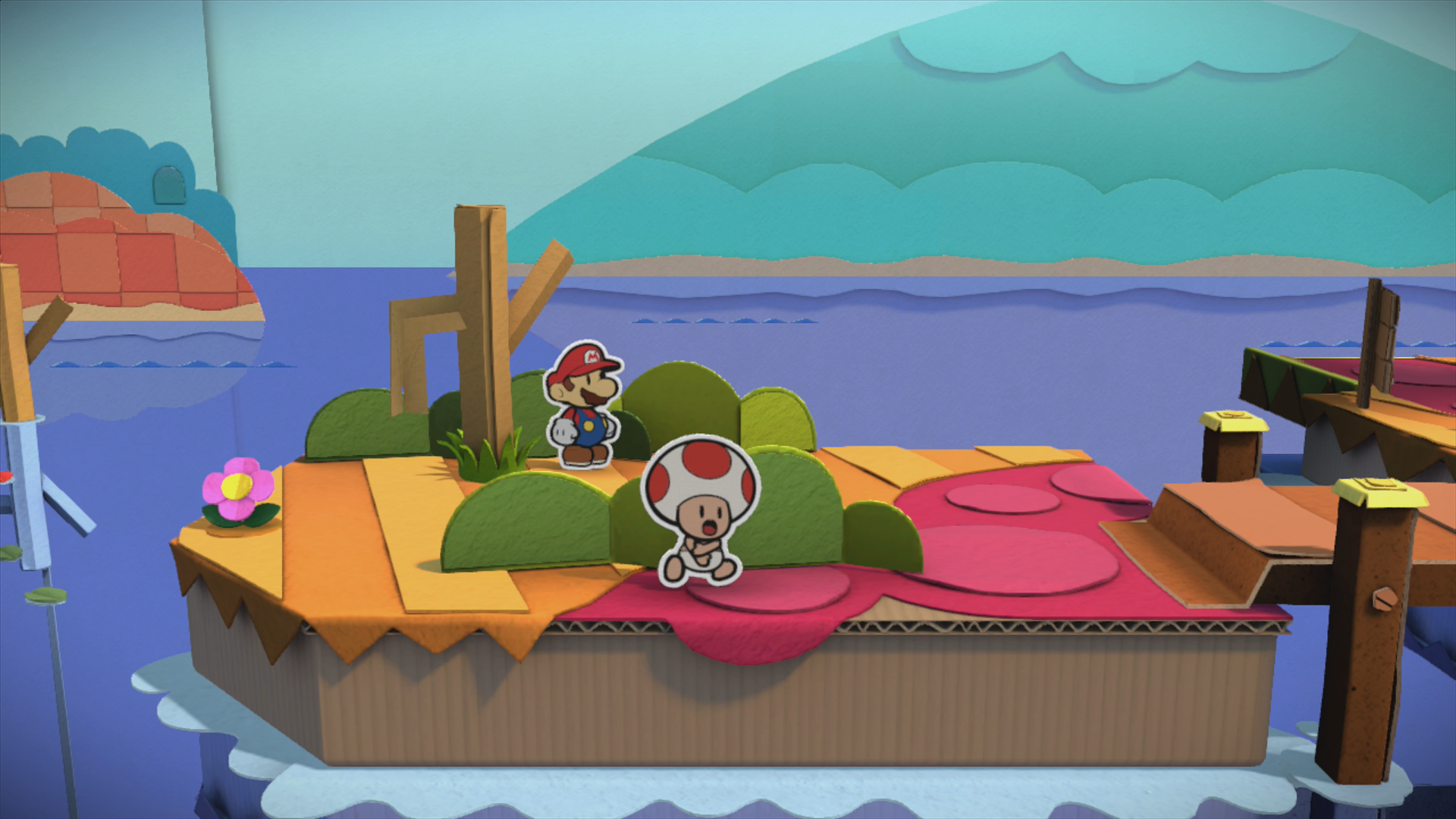 Mario splash. Paper Mario Color Splash. Paper Mario геймплей. Splash Lake игра. Игра IVSUB paper Mario Color Splash.