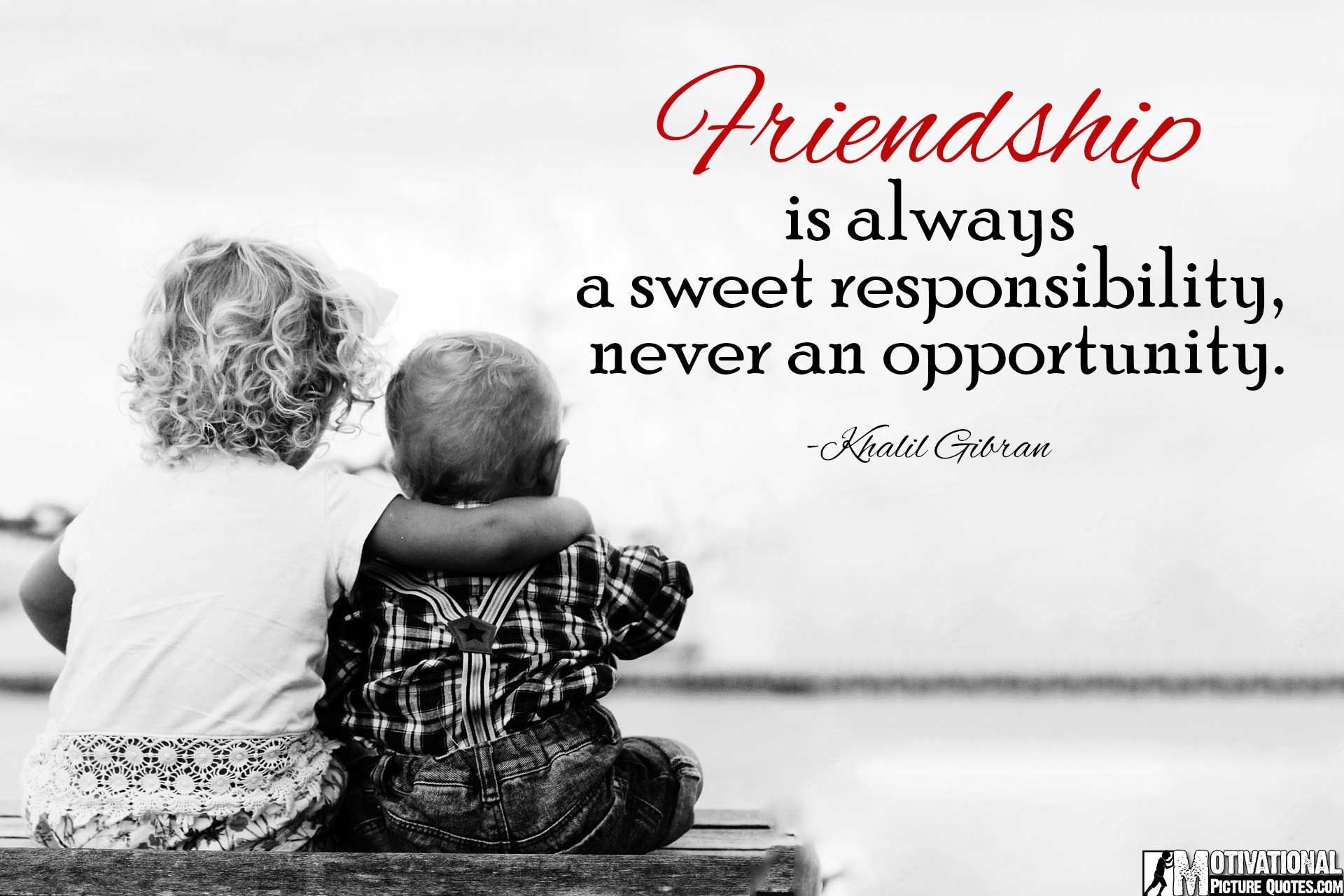 Friendship Wallpaper With Wordings Is A Responsibility Wallpaper & Background Download