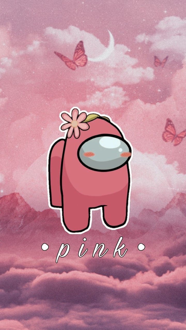 Pink among us wallpaper. Kawaii wallpaper, Pink wallpaper cartoon, Wallpaper iphone cute