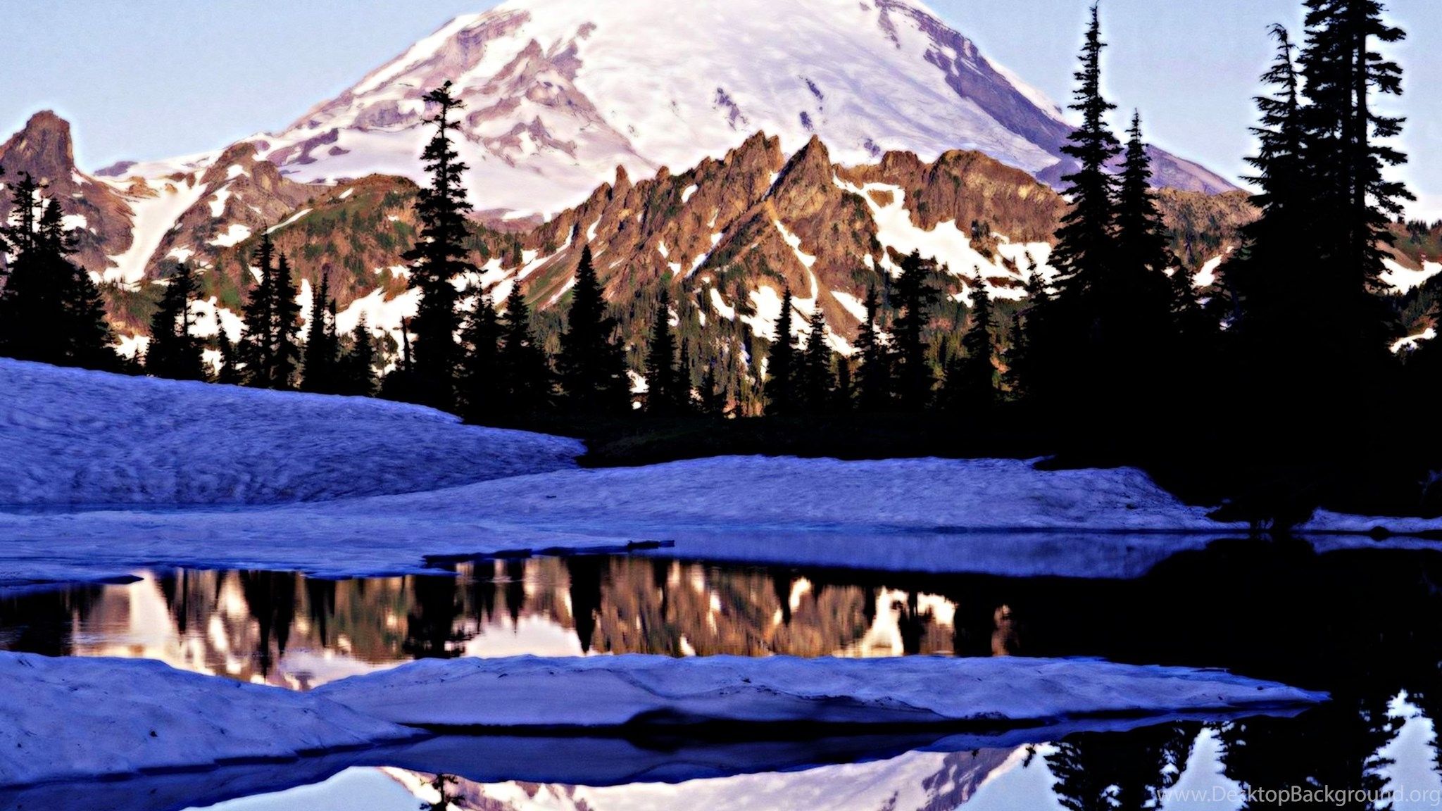 Winter Mountain Lake Wallpaper Wallpaper HD Wallpaper 87779 Desktop Background