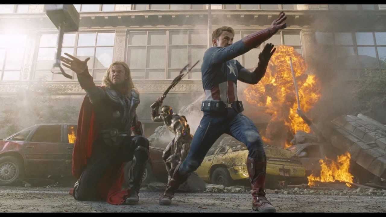 Marvel Avengers Assemble America and Thor in Battle