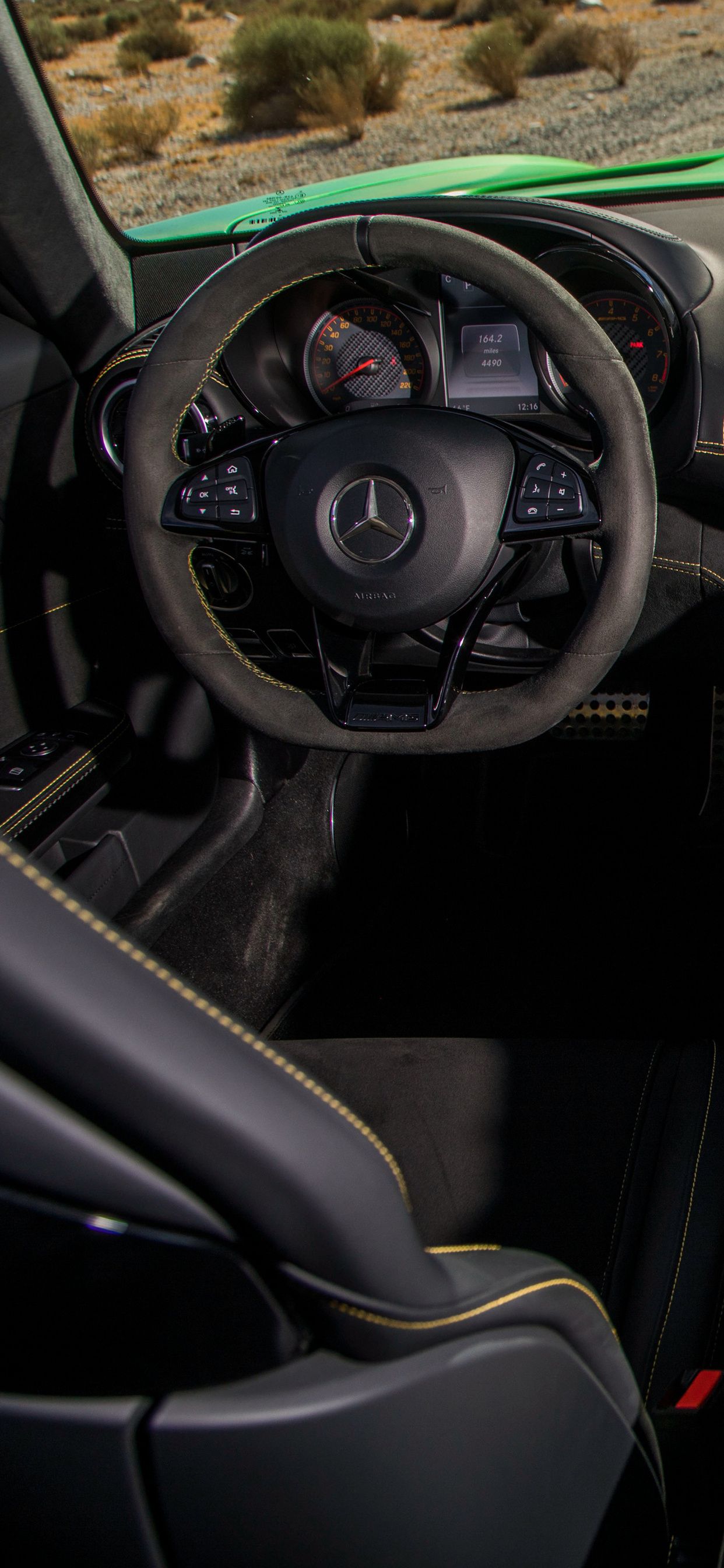 Mercedes AMG GTR Interior iPhone XS MAX HD 4k Wallpaper, Image, Background, Photo and Picture