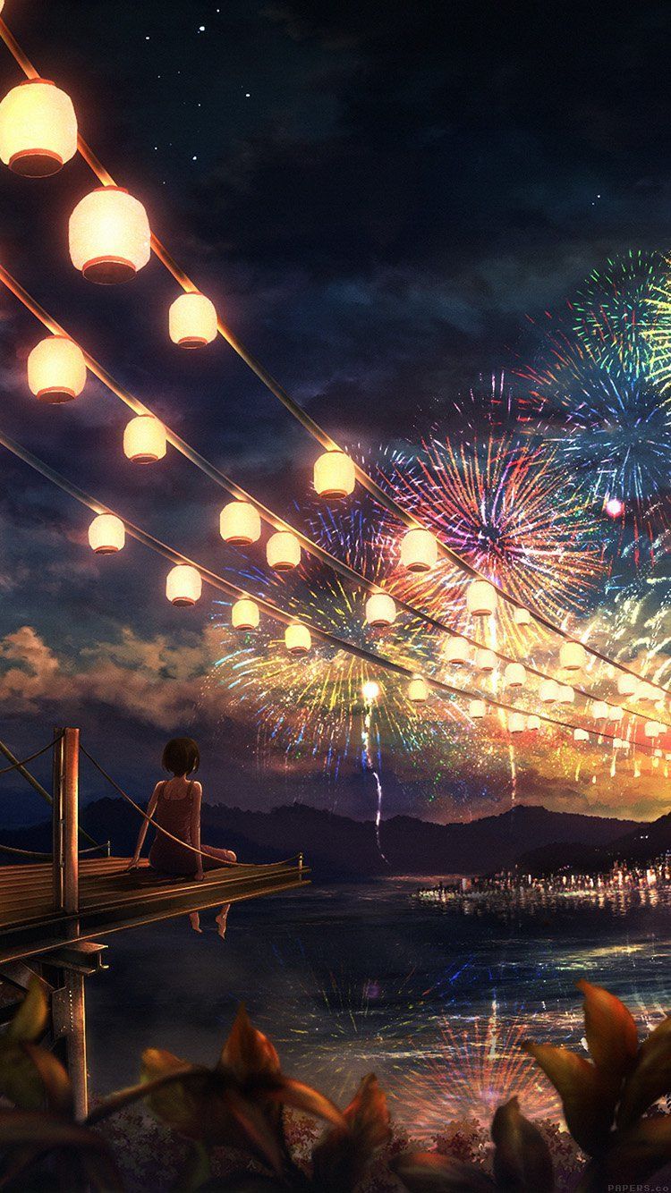 Fireworks Wallpaper. Fireworks wallpaper, Scenery wallpaper, Anime art dark