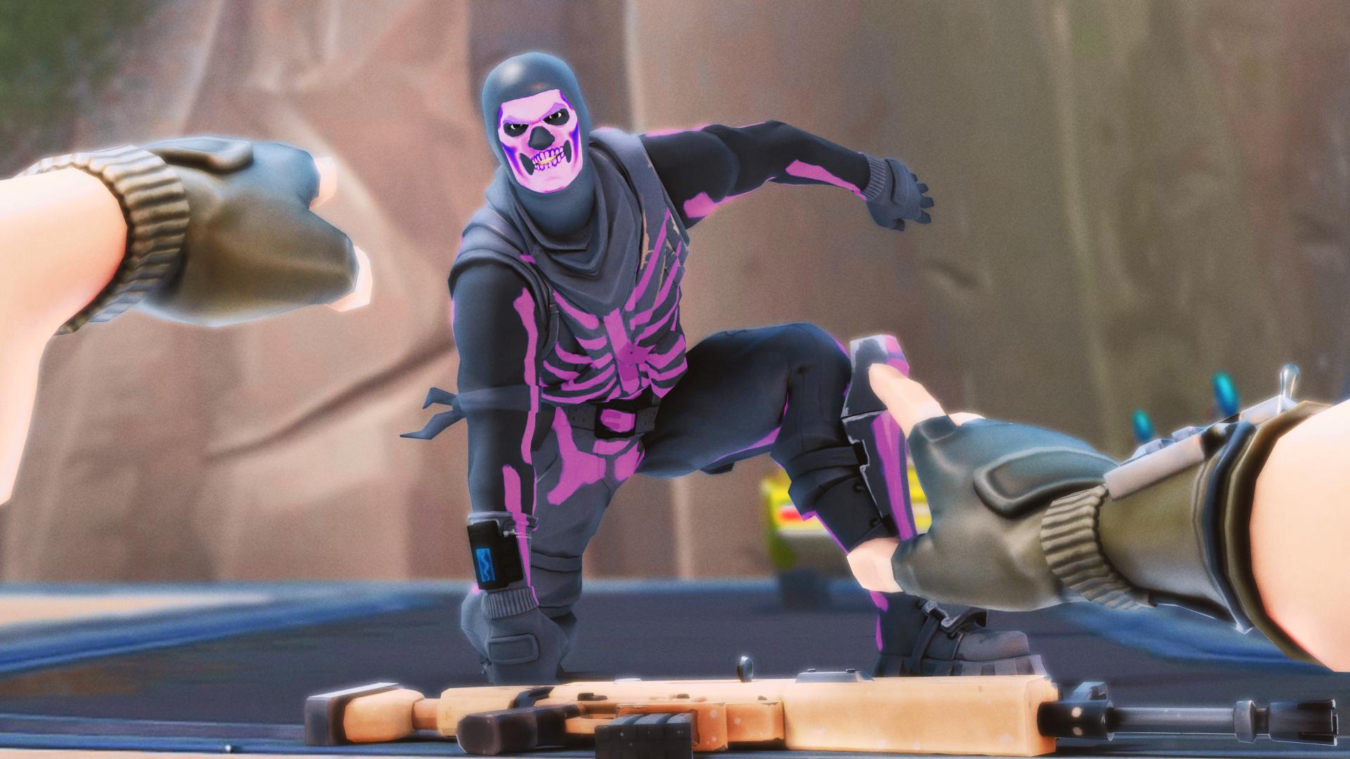 Purple Skull Trooper Thumbnail HD Wallpaper