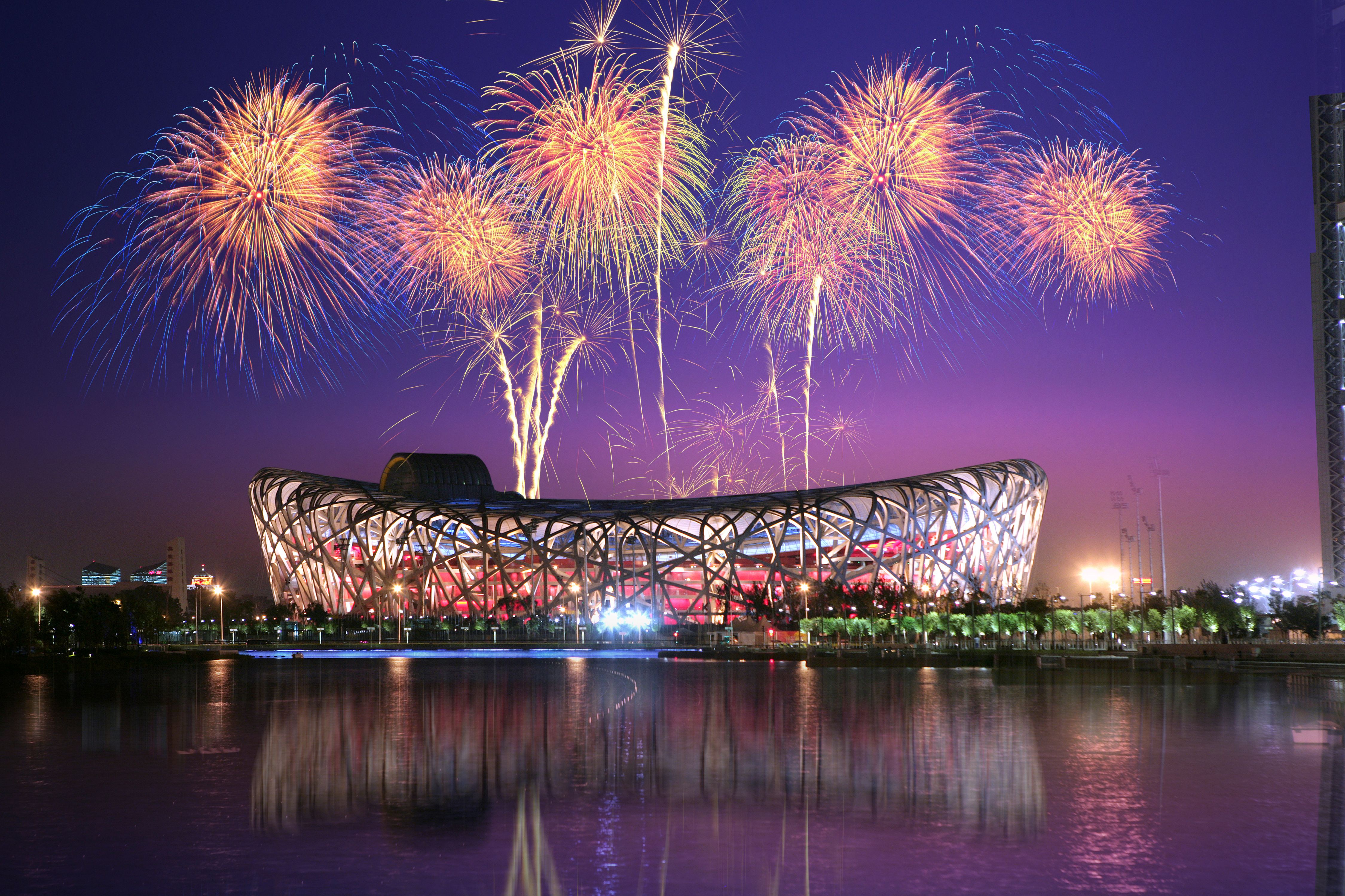 #Fireworks, #China, #Beijing National Stadium, #Birds Nest, K