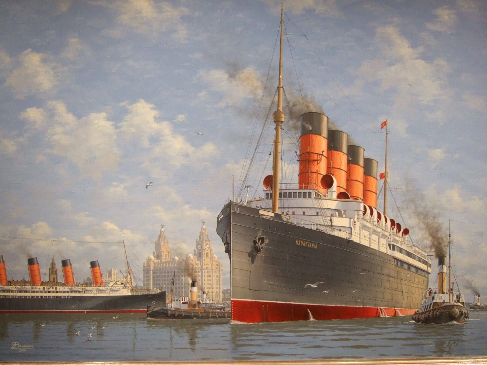 RMS Mauritania and RMS Lusitania. Rms mauretania, Titanic ship, Ship poster